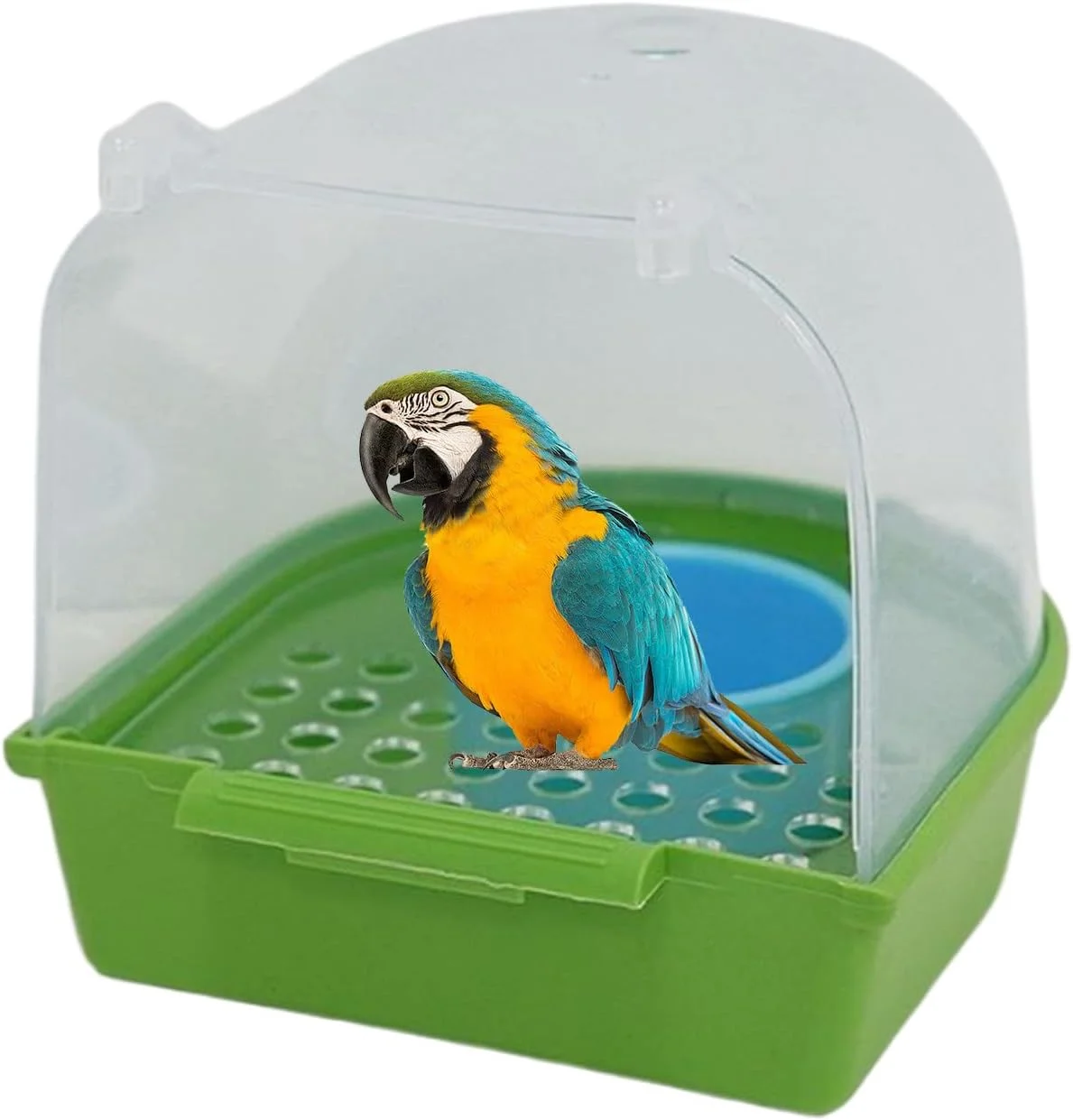 حمام پرنده - حوضچه آب شفاف بدون ریزش | وان حمام پرنده - برای تغذیه طوطی راهب و قناری در فضای داخلی و خارجی خانه و باغ
