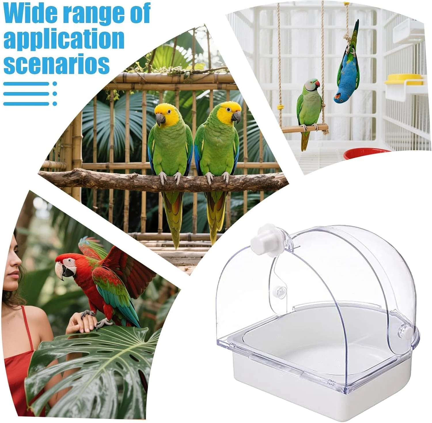 حمام پرنده طوطی، جعبه دوش لانه تغذیه، محافظ پاشش حمام پرنده داخلی | برای لانه سازی در داخل خانه مناسب برای عروس هلندی، کانور، قناری و مرغ مگس خوار حمام پرنده طوطی، جعبه دوش لانه تغذیه، محافظ پاشش حمام پرنده داخلی | برای لانه سازی در داخل خانه مناسب برای عروس هلندی، کانور، قناری و مرغ مگس خوار