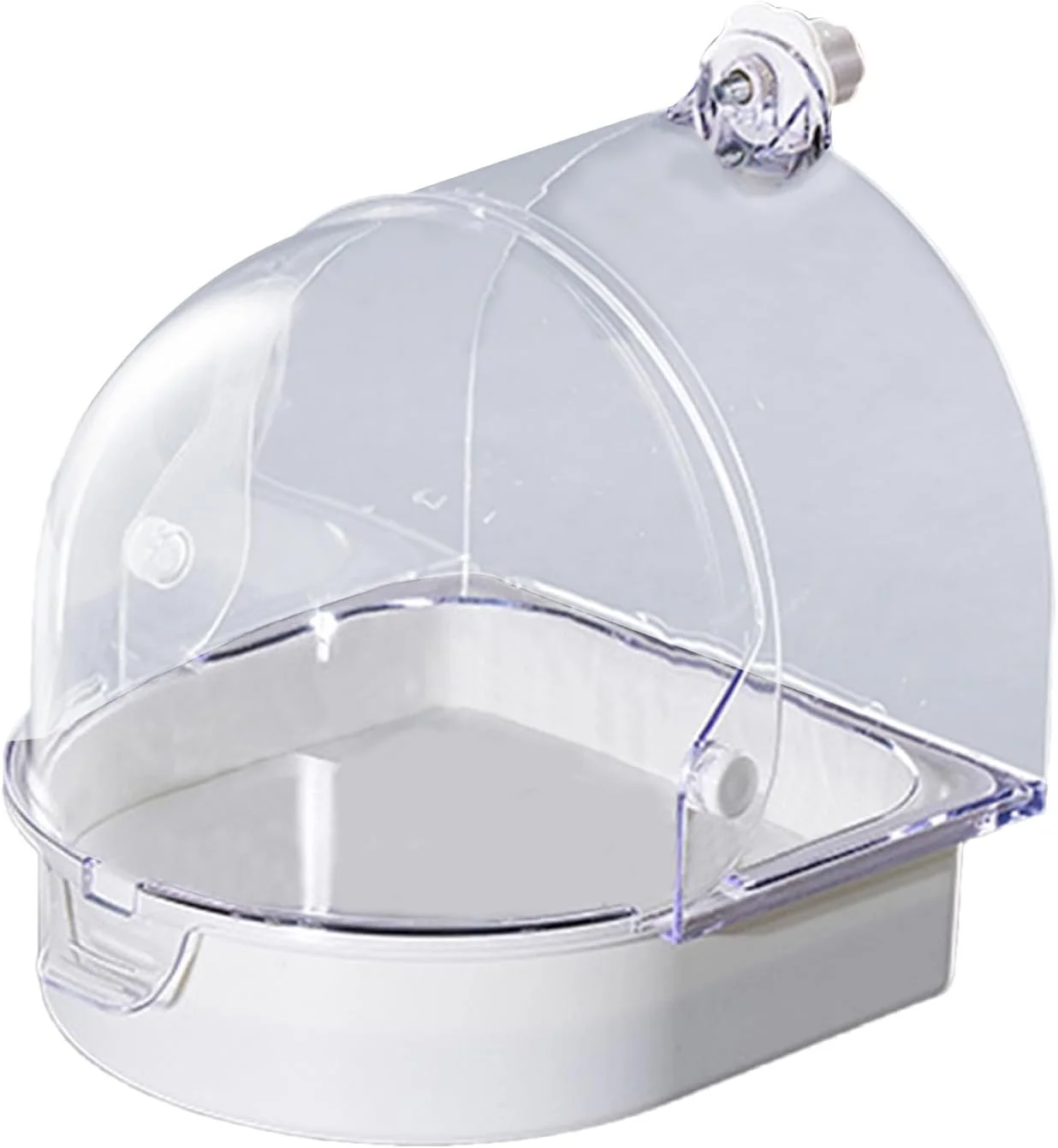 حمام پرنده قفسی - جعبه کاسه دوش شفاف | حمام پرنده محافظ پاشش آب مناسب فضای داخلی | برای طوطی عروس هلندی، قناری و مرغ مگس خوار
