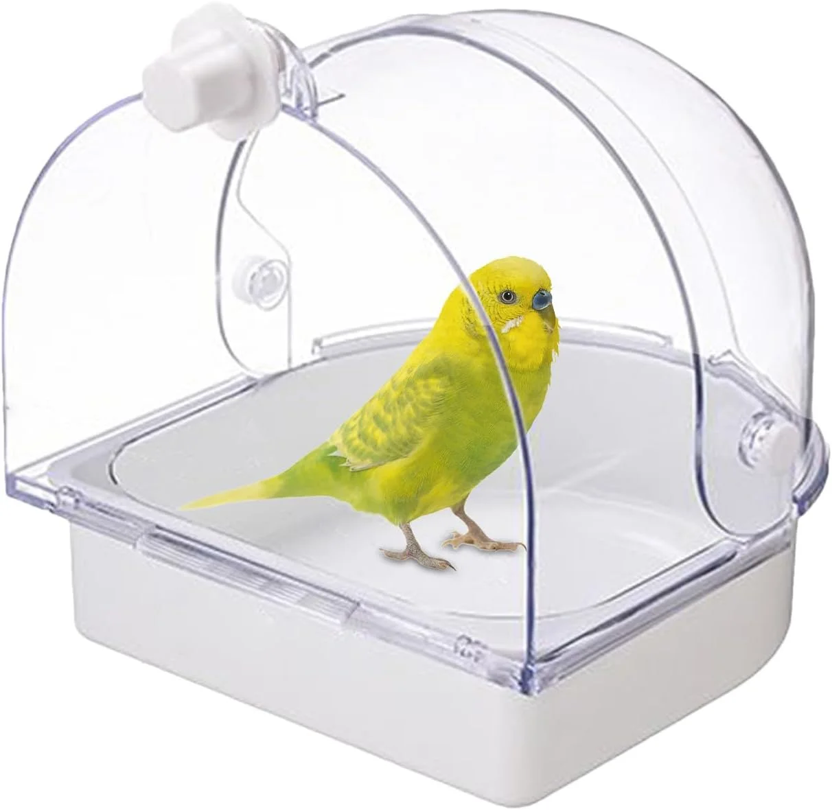 حمام طوطی - کاسه لانه دوش وان حمام شفاف - حمام پرنده محافظ پاشش آب داخل خانه - برای پنجره داخلی کوکاتیل کانور قناری مرغ مگس خوار