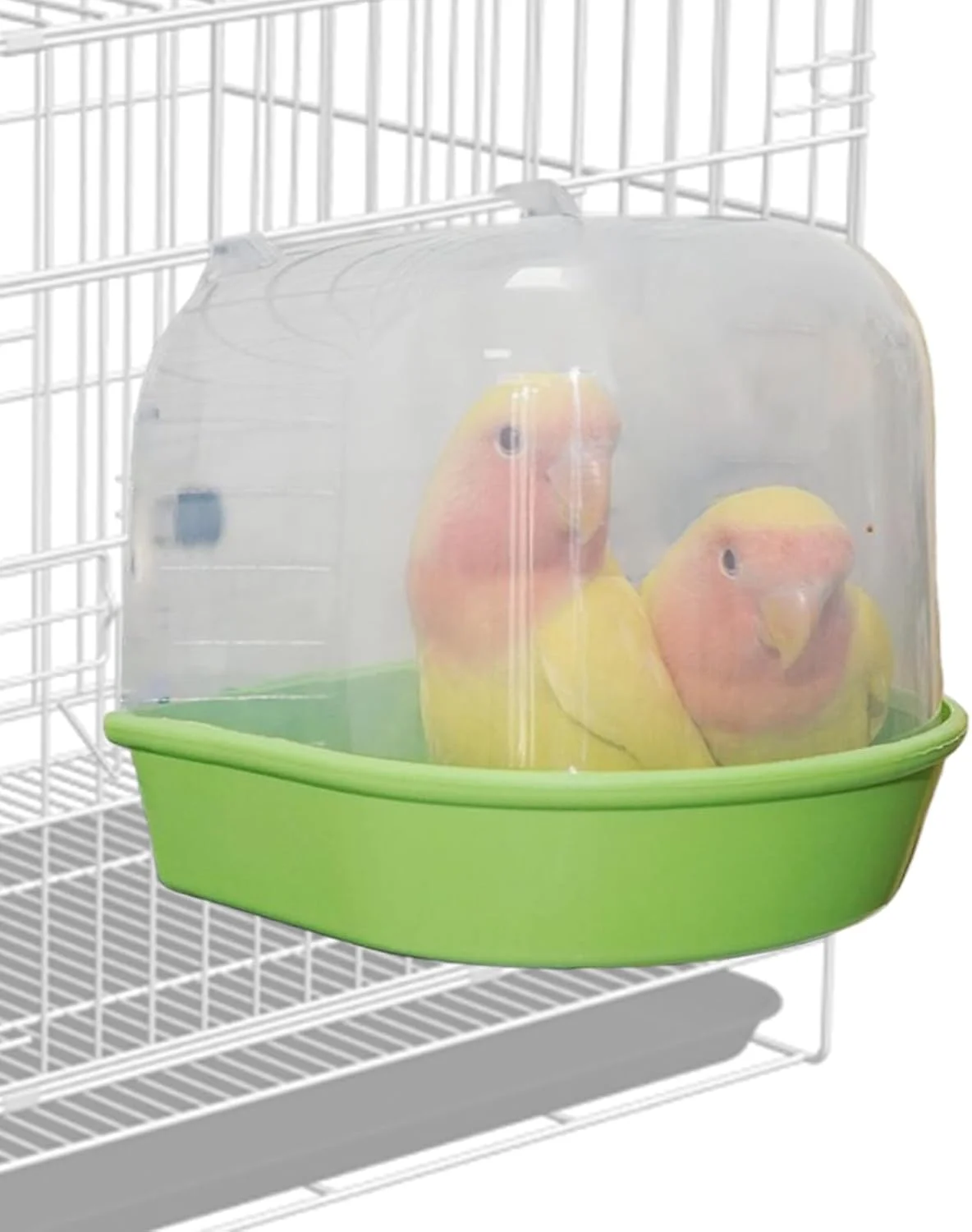 حمام پرنده طوطی - جعبه تغذیه شفاف کشویی - وان حمام طوطی - برای طوطی های خانگی، فنچ ها، راهب ها، قفس پرندگان، تغذیه آب، داخل خانه، فضای باز، باغ، داخل، خارج