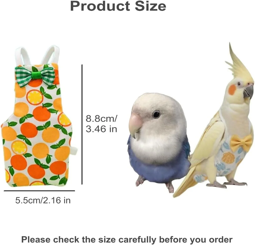 پوشک پرنده برای طوطی، عروس هلندی، کانور، راهب، پاراکیت، کبوتر، پوشک طوطی قابل استفاده مجدد، لباس پرنده برای طوطی ها (زرد، S، تعداد، 6)
