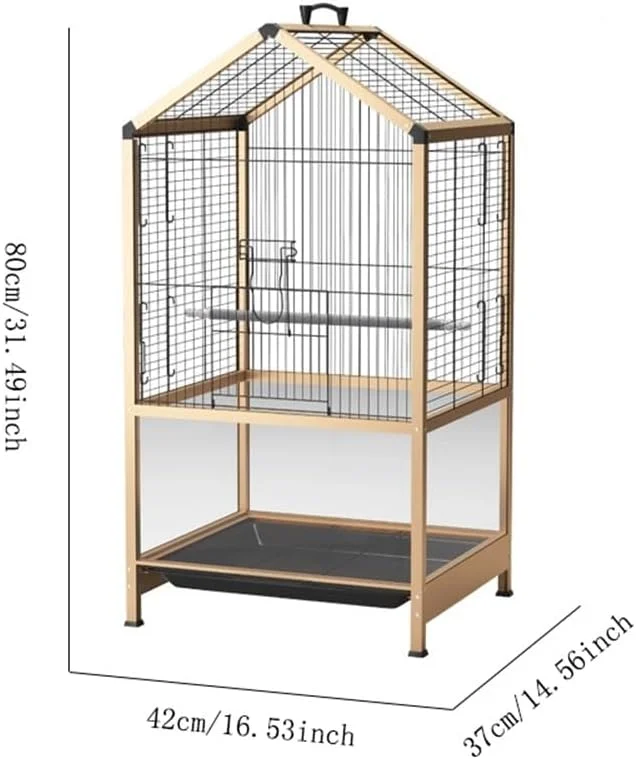 قفس پرنده قفس پرنده فلزی بزرگ دو طبقه مناسب برای طوطی ها، قناری ها، مرغ عشق و فنچ ها. قفس پرنده حیوان خانگی به رنگ طلایی