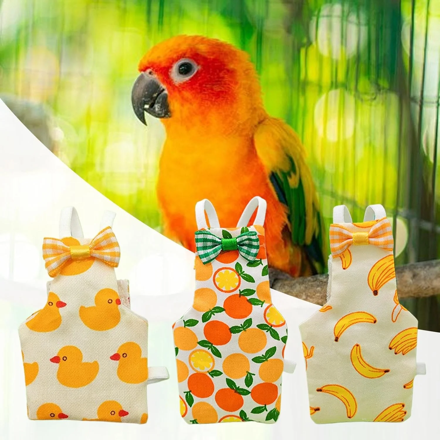 پوشک پرنده | لباس پوشک پرنده پرواز | لباس پنبه ای طوطی ملنگو ناز با بند برای حیوانات خانگی حیاط مسافرت خانه هالووین باغ