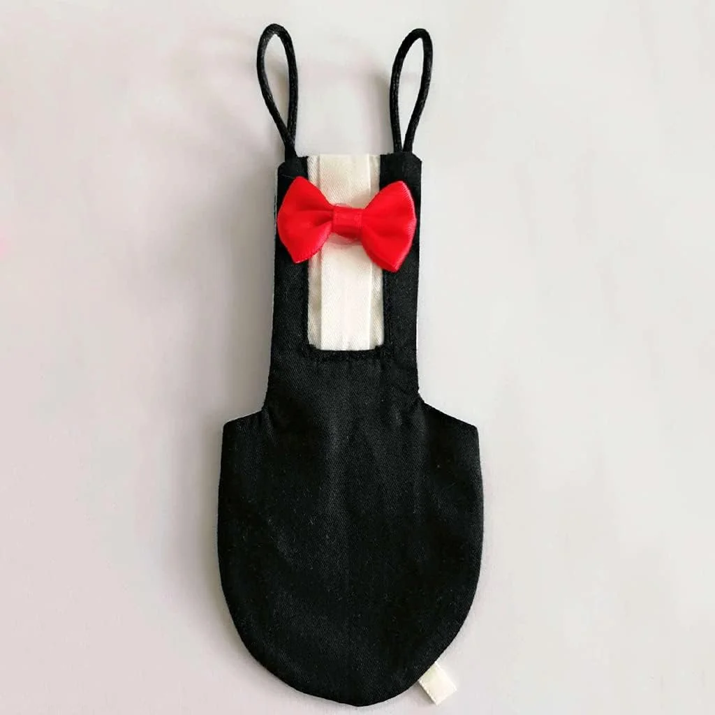 پوشک بچه پرنده، لباس پرواز تاکسیدو فرم یکدست حیوانات خانگی 2 عددی، پوشک ضد آب، لباس، لوازم جانبی قرمز + مشکی L