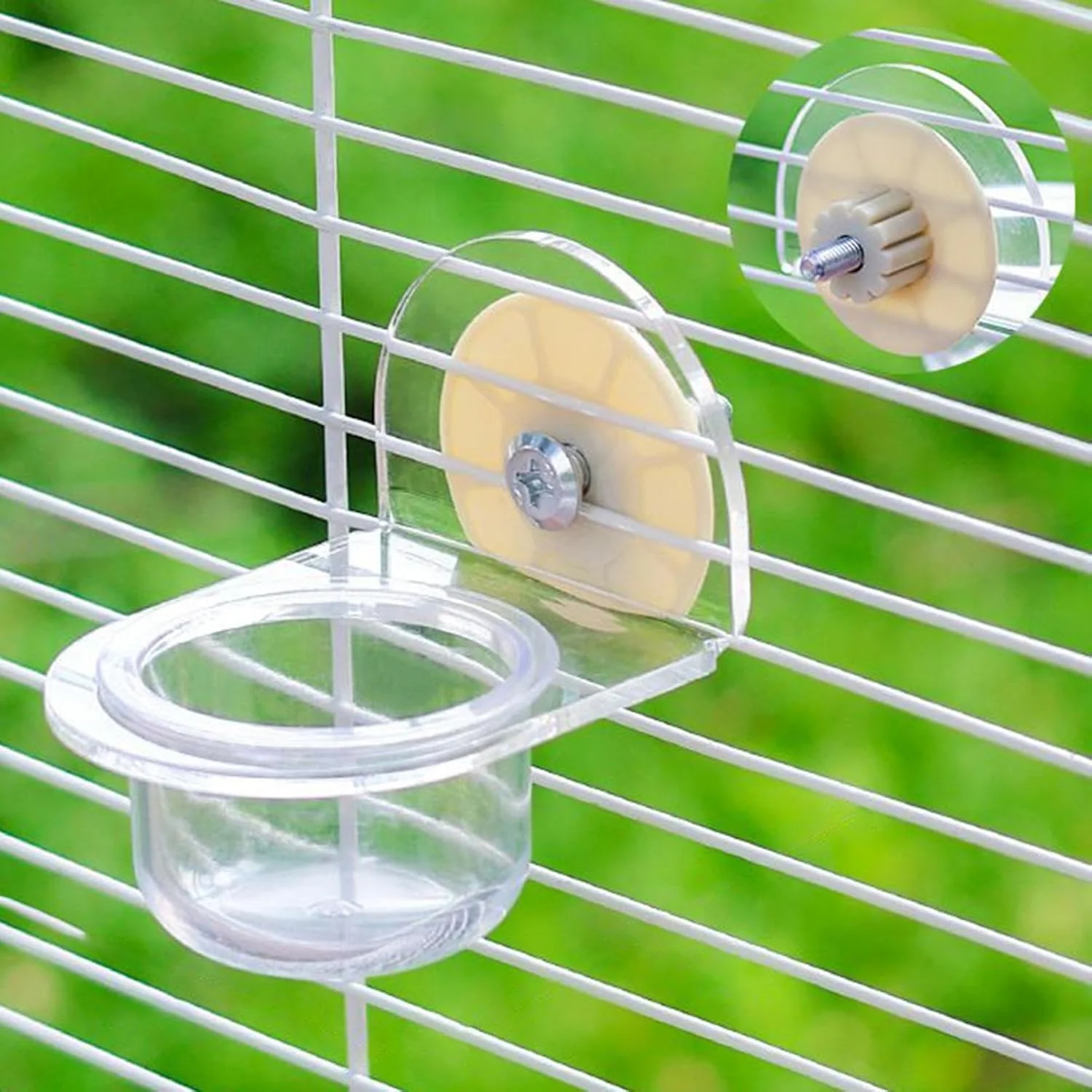 ظرف غذای پرنده | فنجان های جداشدنی پرنده برای قفس، ظرف پخش کننده غذا شفاف برای لوازم حیوانات خانگی، مناسب آب، سنجاب، قناری، عروس هلندی و فنچ