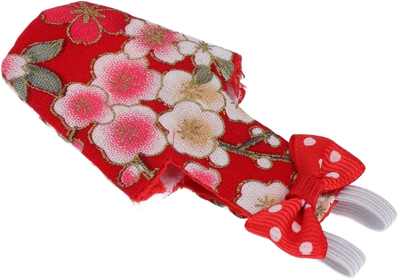 لباس پرواز طوطی، پوشک پرنده پارچه ای نخی مناسب ماکائو و عروس هلندی (سایز S طرح شکوفه گیلاس قرمز)