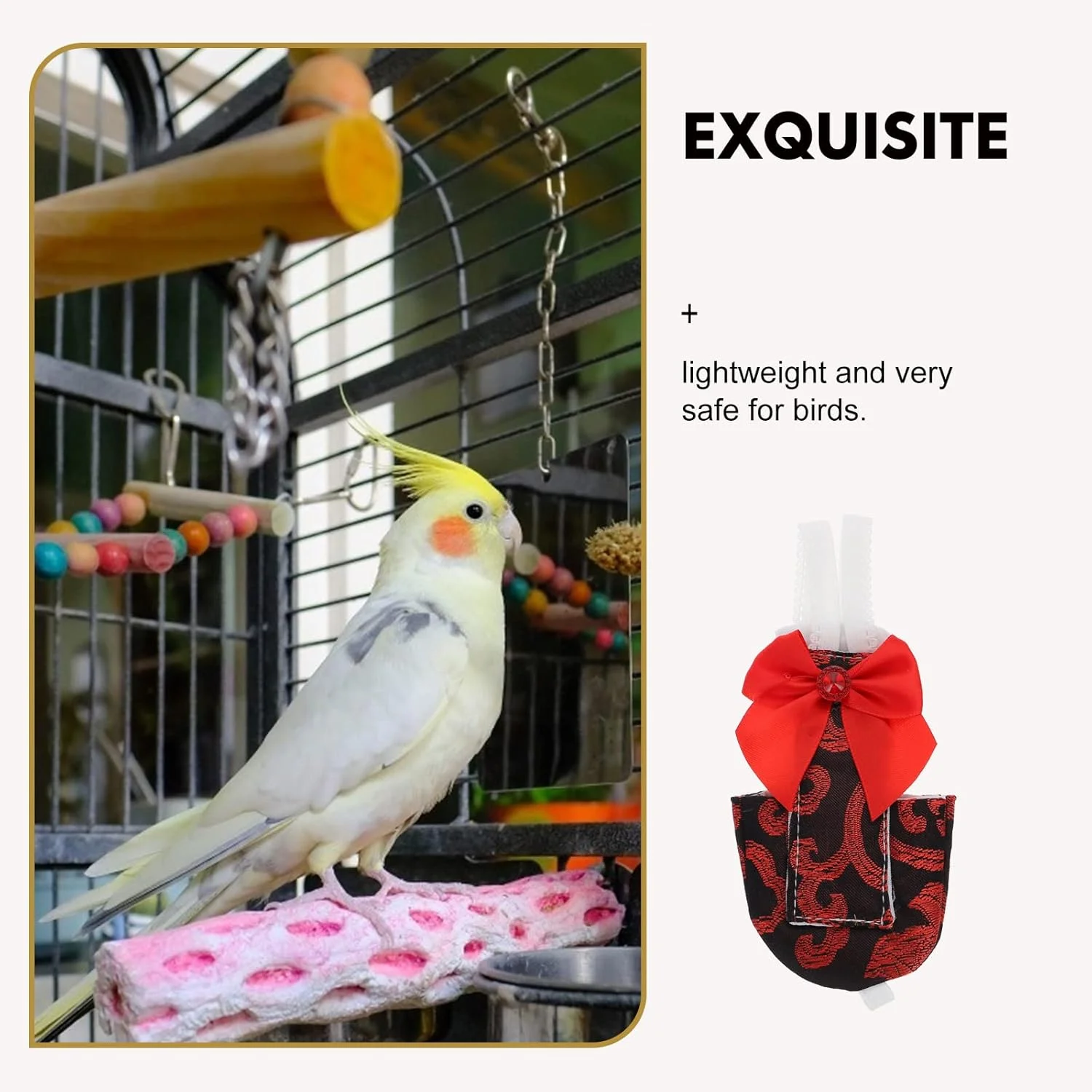 لباس پرواز پرنده، پوشک پرنده الاستیک پنبه ای، لباس پرنده، پوشک طوطی، لباس پرواز پرنده، دکوراسیون پرندگان خانگی