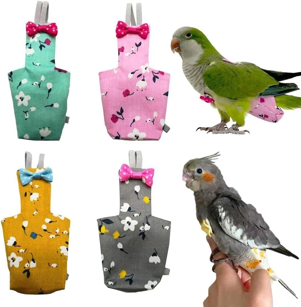 پوشک طوطی با پاپیون، طرح میوه ای و گلدار رنگارنگ، قابل شستشو، مناسب پرندگان کوچک، لباس پرواز، کبوتر، عروس هلندی سایز بزرگ پوشک طوطی با پاپیون، طرح میوه ای و گلدار رنگارنگ، قابل شستشو، مناسب پرندگان کوچک، لباس پرواز، کبوتر، عروس هلندی سایز بزرگ