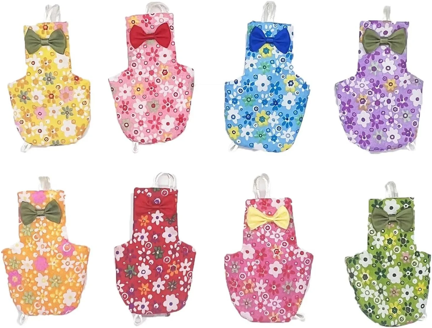 8 عدد پوشک پارچه ای طرح گل و پرنده، قابل شستشو و استفاده مجدد برای طوطی، ماکائو، مرغ عشق و پاراکیت