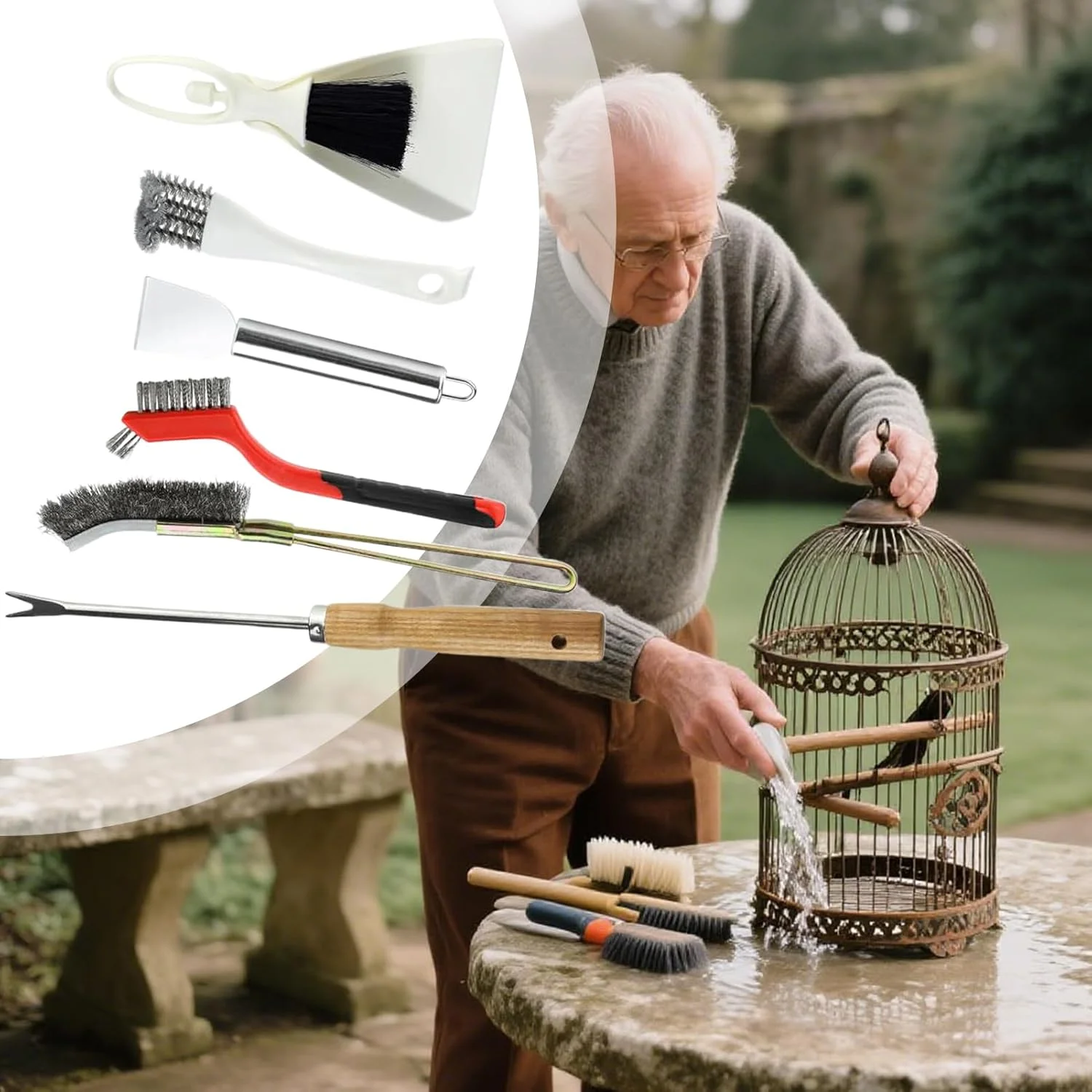 لوازم نظافت قفس پرندگان، لوازم نظافت قفس حیوانات کوچک - 1 ست لوازم جانبی برس بستر برای طوطی برزیلی مرغ مگس خوار همستر خرگوش پاسیو بیرونی حمام پرندگان لوازم نظافت قفس پرندگان، لوازم نظافت قفس حیوانات کوچک - 1 ست لوازم جانبی برس بستر برای طوطی برزیلی مرغ مگس خوار همستر خرگوش پاسیو بیرونی حمام پرندگان