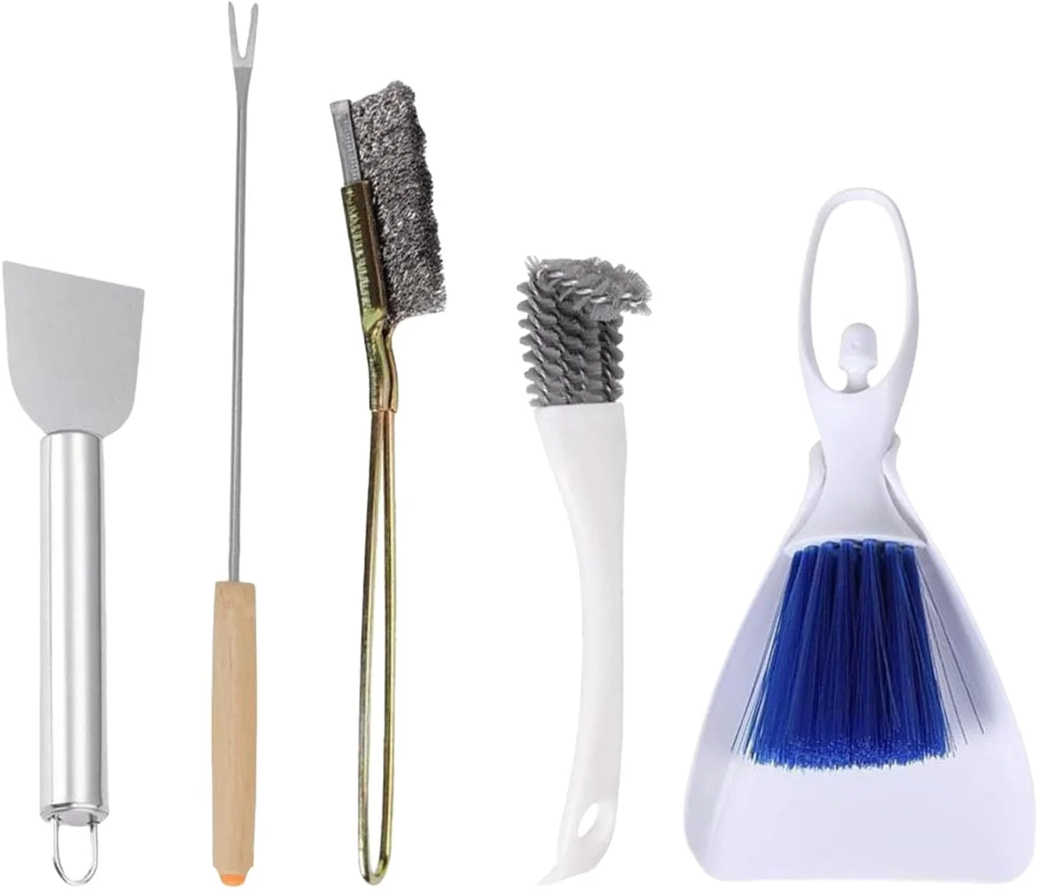 ست تمیز کننده قفس پرنده 5 تکه، ابزار حذف فضولات استیل ضد زنگ برای قفس های طوطی و حیوانات کوچک، لوازم جانبی پرنده ست تمیز کننده قفس پرنده 5 تکه، ابزار حذف فضولات استیل ضد زنگ برای قفس های طوطی و حیوانات کوچک، لوازم جانبی پرنده