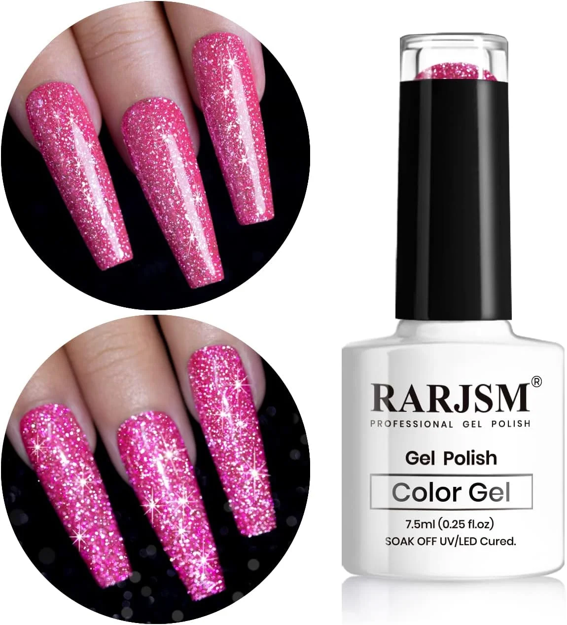 لاک ژل اکلیلی بازتابنده RARJSM، لاک ژل صورتی نئون الماسی درخشان، لاک ژل رنگین کمانی هولوگرافیک، براق کننده LED UV، لاک ژل صورتی داغ، طراحی ناخن، مانیکور، سالن، DIY در خانه لاک ژل اکلیلی بازتابنده RARJSM، لاک ژل صورتی نئون الماسی درخشان، لاک ژل رنگین کمانی هولوگرافیک، براق کننده LED UV، لاک ژل صورتی داغ، طراحی ناخن، مانیکور، سالن، DIY در خانه