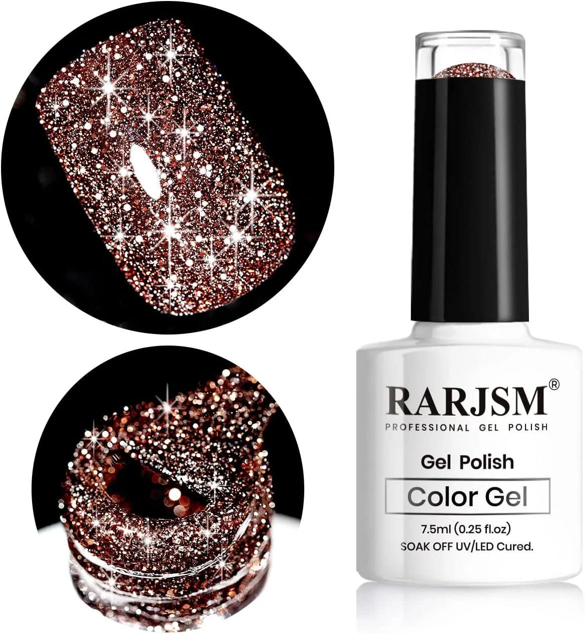 لاک ژل اکلیلی بازتابنده RARJSM، لاک ناخن ژلی قهوه ای کاراملی الماسی فلش رنگ های زمستانی براق و درخشان هنر ناخن نیاز به خشک شدن با اشعه ماوراء بنفش و ال ای دی برای مانیکور DIY و سالن ناخن 7.5ML لاک ژل اکلیلی بازتابنده RARJSM، لاک ناخن ژلی قهوه ای کاراملی الماسی فلش رنگ های زمستانی براق و درخشان هنر ناخن نیاز به خشک شدن با اشعه ماوراء بنفش و ال ای دی برای مانیکور DIY و سالن ناخن 7.5ML
