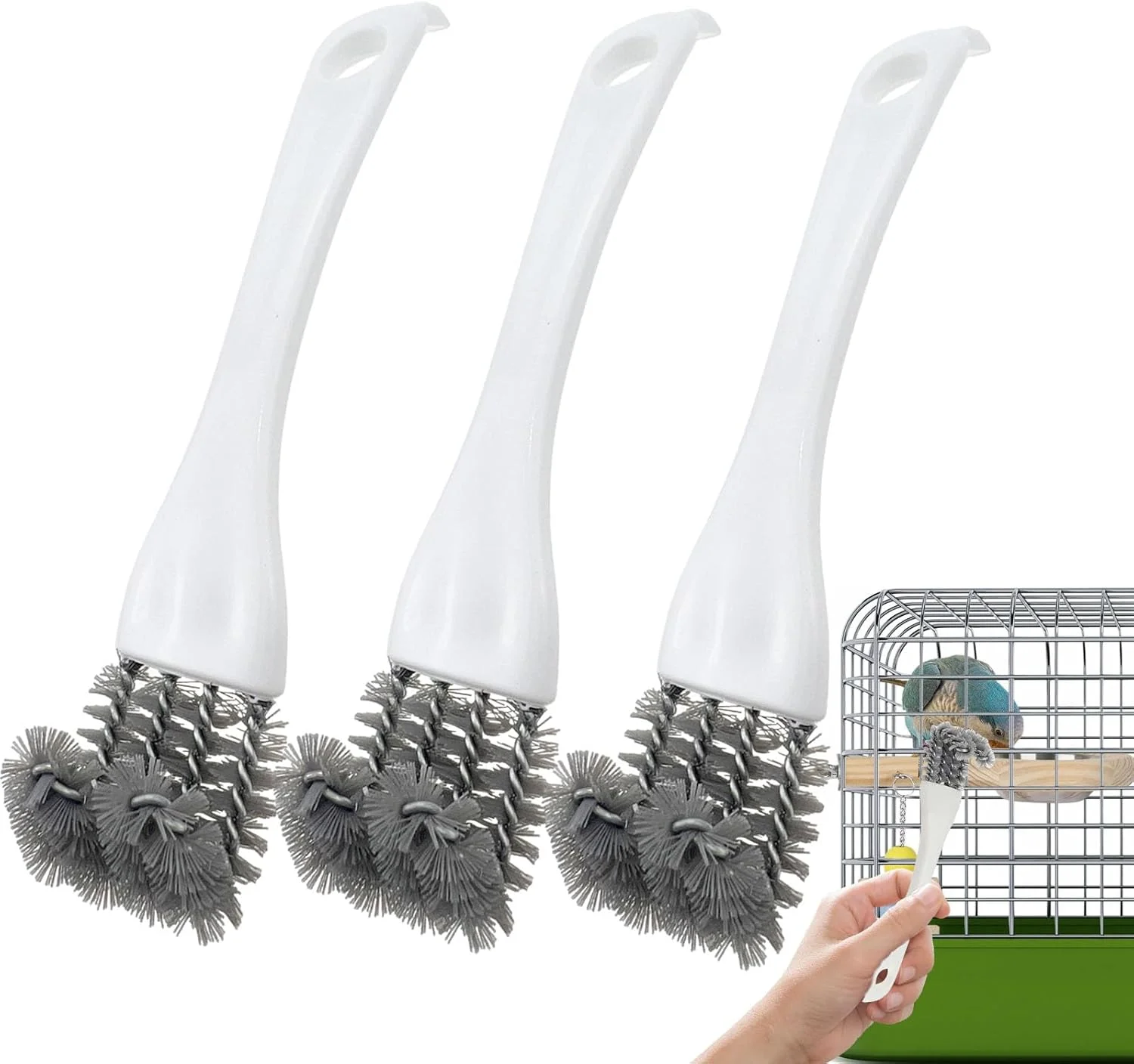 ابزار تمیز کردن قفس پرنده، بیلچه دسته بلند، سفید و خاکستری، بسته 3 عددی، برای قفس پرندگان خانگی، میله های نشیمن طوطی، حذف فضولات ابزار تمیز کردن قفس پرنده، بیلچه دسته بلند، سفید و خاکستری، بسته 3 عددی، برای قفس پرندگان خانگی، میله های نشیمن طوطی، حذف فضولات