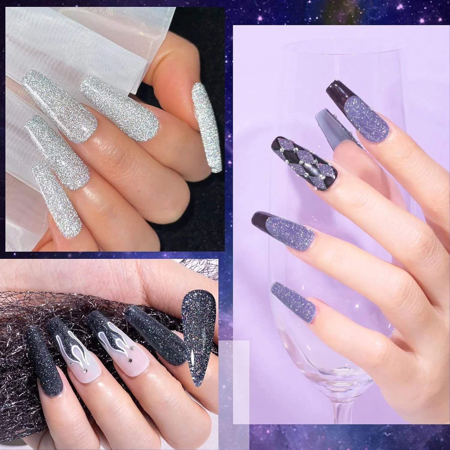 ست لاک ژل اکلیلی بازتابنده MIZHSE، ۱۲ عدد لاک ژل UV LED رنگارنگ و درخشان، مناسب برای مانیکور خانگی، طراحی ناخن سالنی، ۷ میلی لیتر