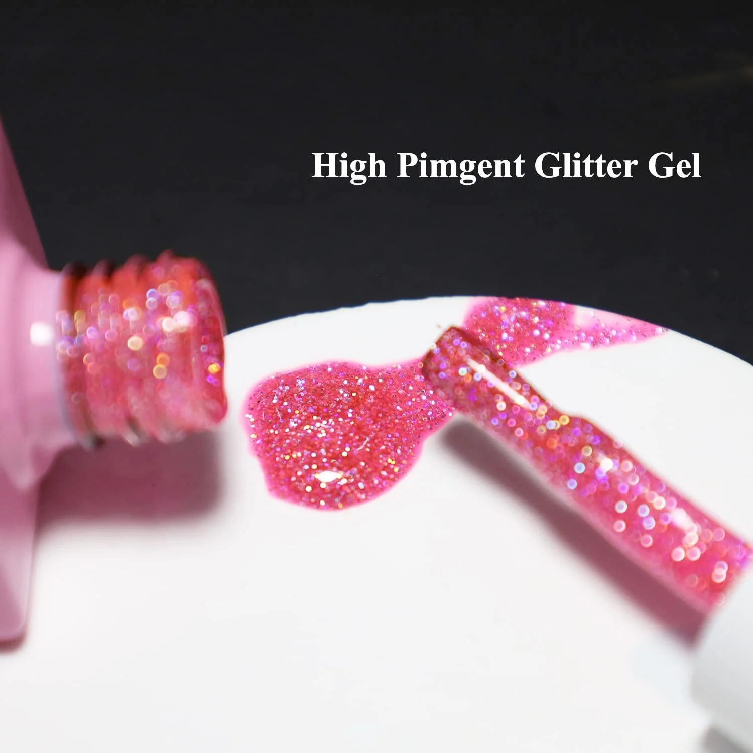 لاک ژل اکلیلی FZANEST، لاک ژل ناخن UV LED، رنگ های براق، طراحی ناخن، مانیکور (صورتی الماسی)