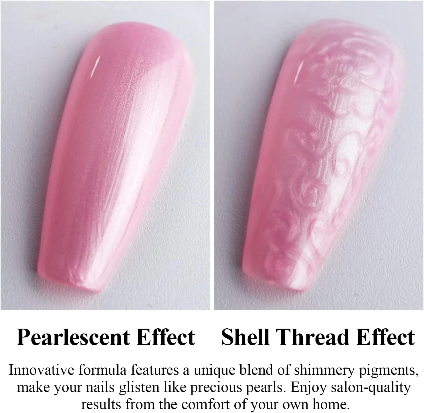 لاک ژل ناخن مرواریدی ایمیتیتی، 15 میلی لیتر، اکلیلی صورتی، طراحی صدف، براق، شیمر، پری دریایی، UV LED برای طراحی ناخن DIY، مانیکور سالن