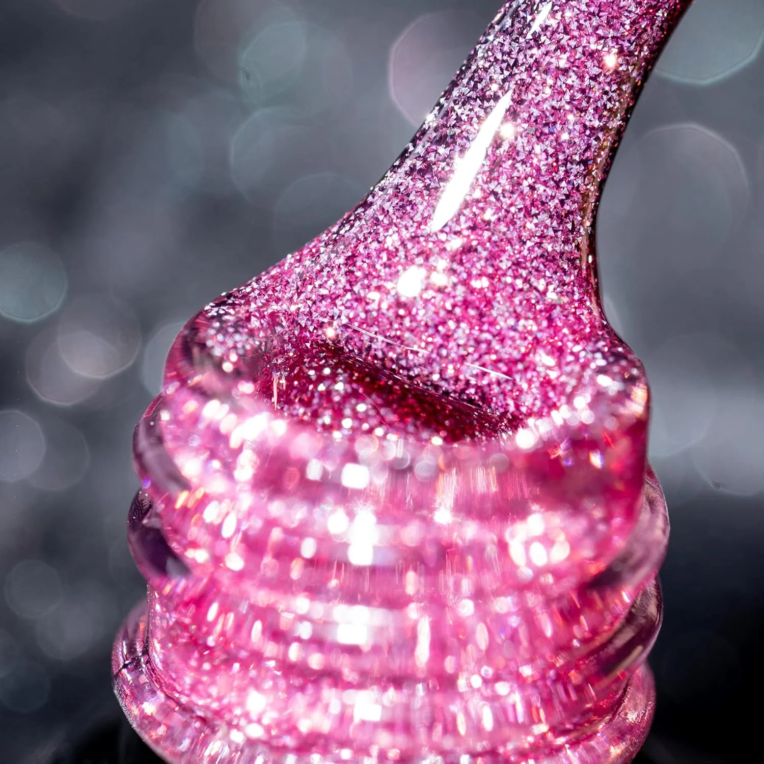 لاک ژل اکلیلی بازتابنده بورانو، 7.3 میلی لیتر لاک ژل دیسکو براق و درخشان، لاک ژل اکلیلی هولوگرافیک، مناسب برای طراحی ناخن، مانیکور سالنی، استفاده شخصی در خانه، نیاز به لامپ UV (صورتی تیره) DG16