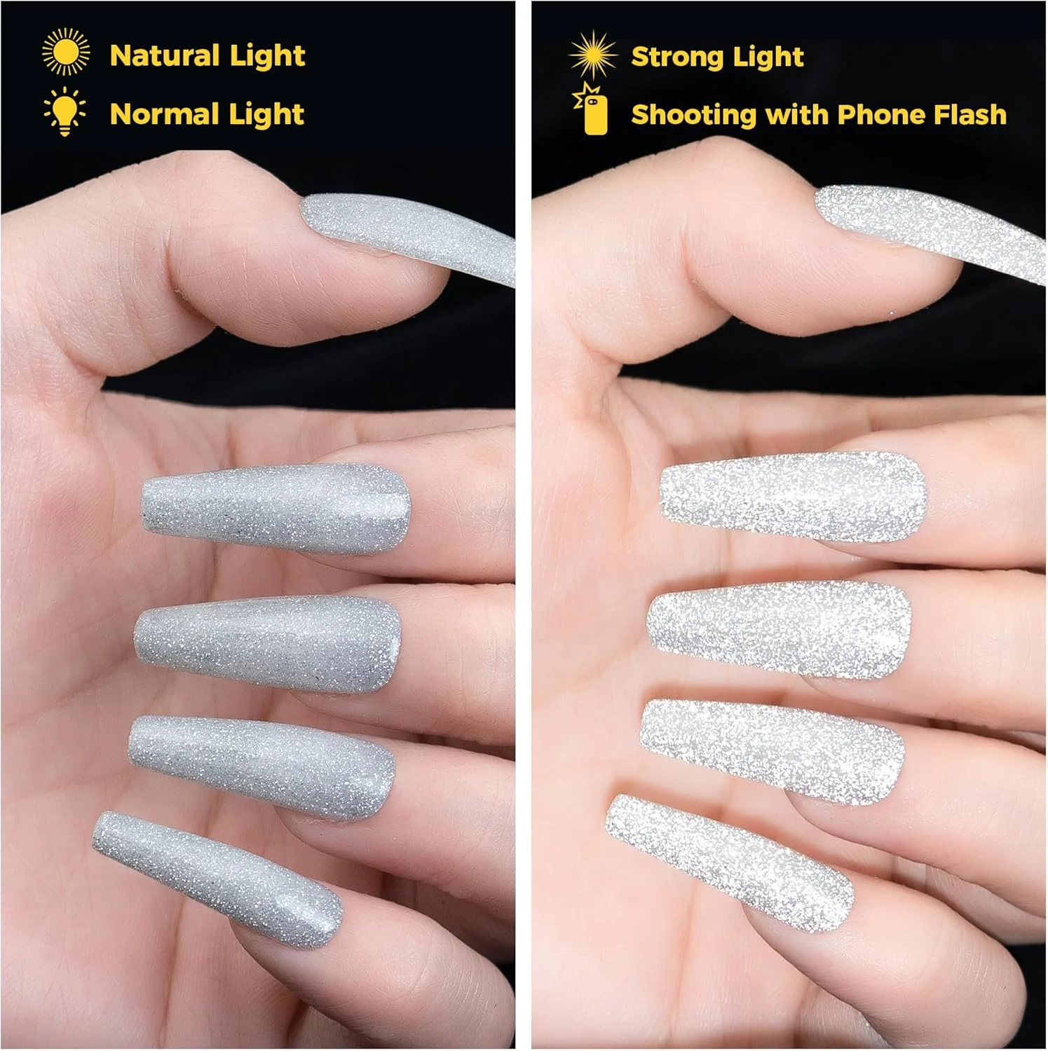 لاک ناخن ژلی بازتابنده بورانو، لاک ناخن UV، لاک ژل اکلیلی الماس بازتابنده 5 میلی لیتری