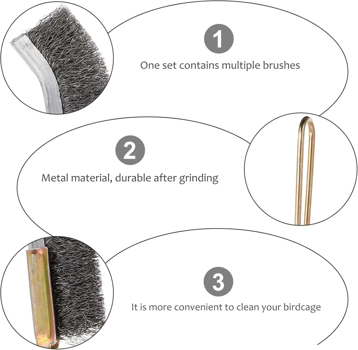 2 عدد برس تمیز کننده قفس پرنده، دسته بلند، برس سیمی قفس غذاخوری، تمیز کننده آسان قفس پرنده طوطی، لوازم جانبی برس قفس حیوانات خانگی 24x3 سانتی متر