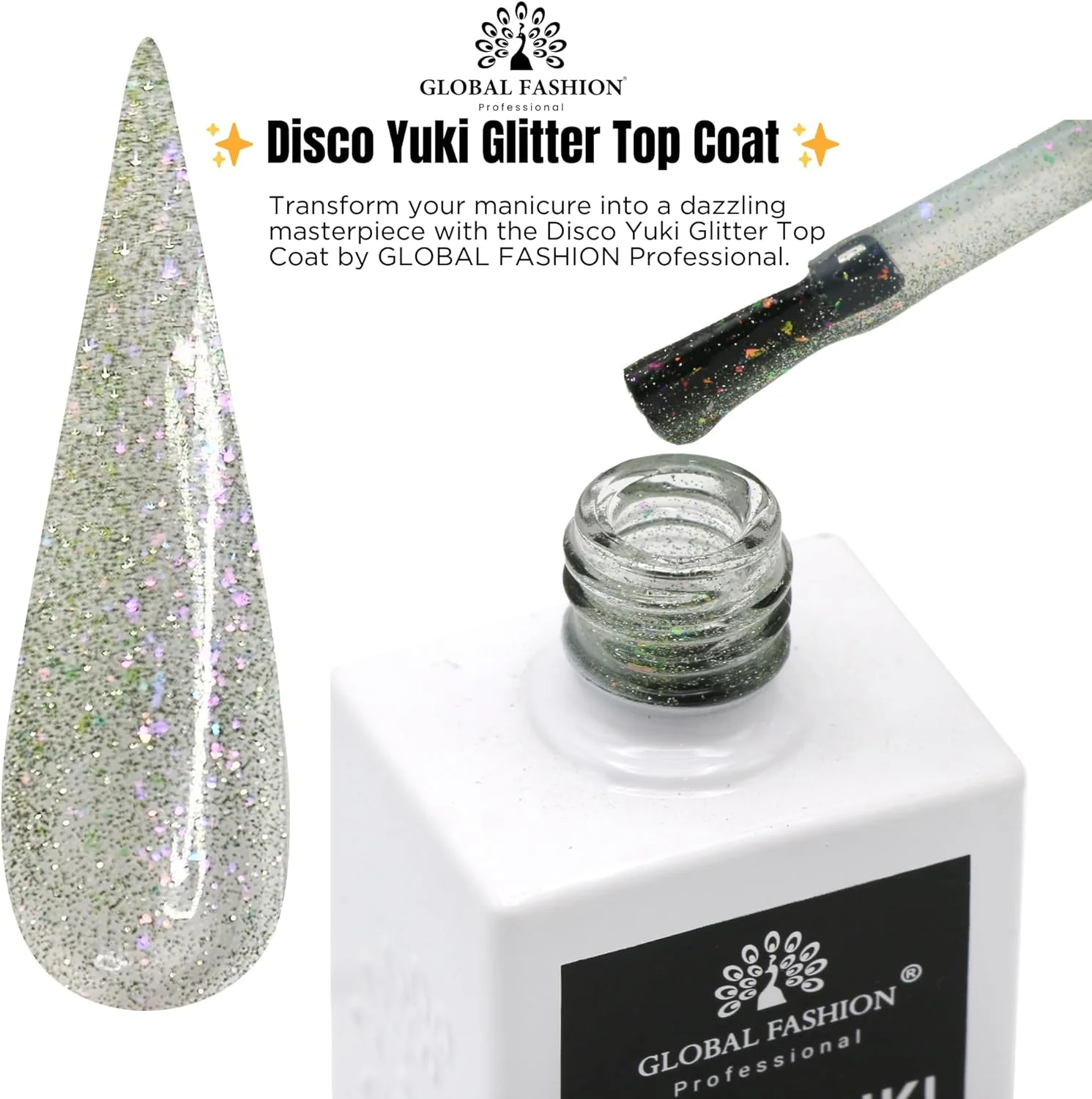 لاک ژل تاپ کت دیزکو یوکی کریستال دیاموند گلو، پولیش ژلی یو وی/ال ای دی، ماندگاری بالا بدون نیاز به پاک کردن، مقاوم در برابر لب پر شدن، درخشش ناخن 15 میلی لیتری برای ناخن های طبیعی و اکریلیک (5: Mint Frost Gleam، 15ml)