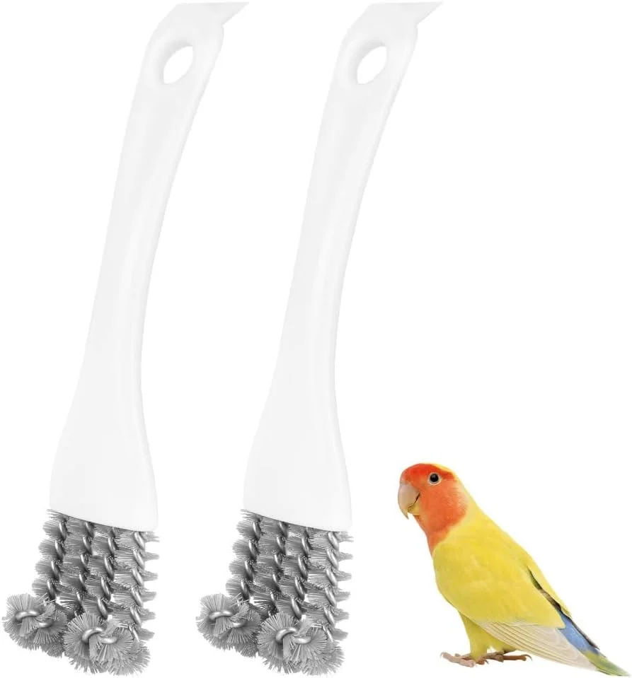 برس قفس پرنده، 1/2 عدد برس تمیز کننده قفس پرنده با اسکرابر و سر خمیده، تمیز کننده برای میله ها و پاراکیت ها برس قفس پرنده، 1/2 عدد برس تمیز کننده قفس پرنده با اسکرابر و سر خمیده، تمیز کننده برای میله ها و پاراکیت ها