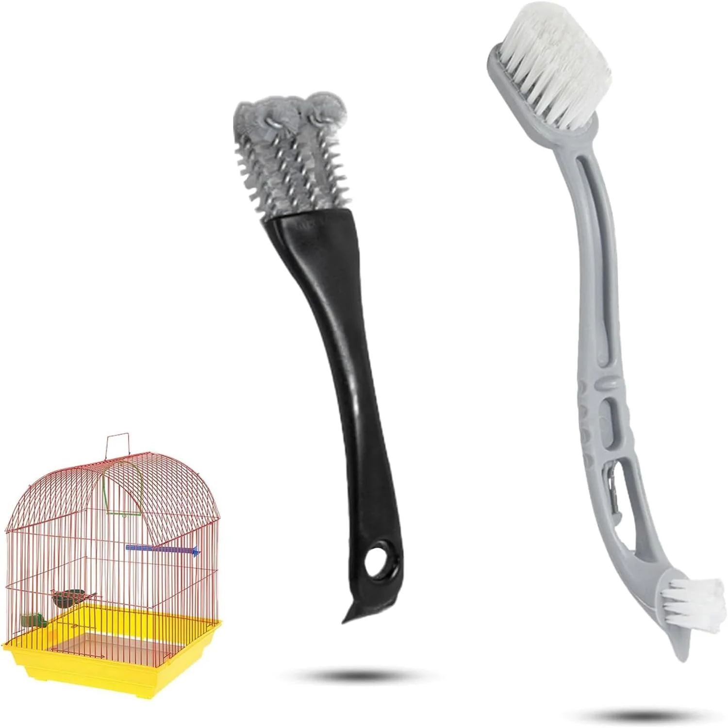 برس تمیز کننده قفس پرنده و بیلچه با دسته بلند و سر برس منحنی، تمیز کننده قفس پرنده 2 در 1 با برس های جلو و عقب برای لانه سگ و تمیز کردن میله نشیمن طوطی، مجموعه 2 عددی برس تمیز کننده قفس پرنده و بیلچه با دسته بلند و سر برس منحنی، تمیز کننده قفس پرنده 2 در 1 با برس های جلو و عقب برای لانه سگ و تمیز کردن میله نشیمن طوطی، مجموعه 2 عددی