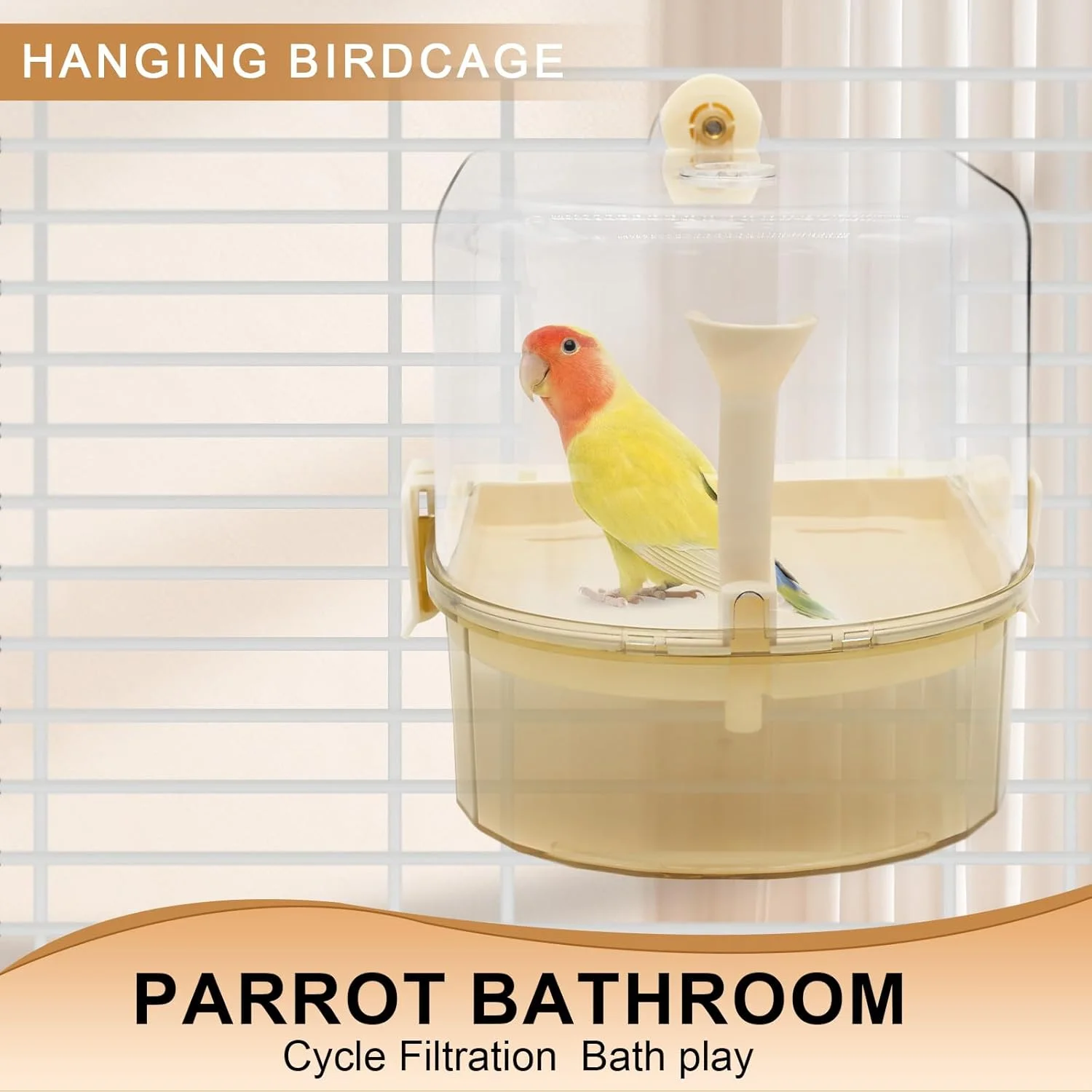 حمام پرنده با گردش آب داخلی، حمام آویز پرنده برای قفس، لوازم جانبی پرنده برای قفس، جعبه دوش طوطی برای مرغ عشق، مرغ مینا، کانور، عروس هلندی، خاکستری آفریقایی. (20cm*17.5cm*20cm) حمام پرنده با گردش آب داخلی، حمام آویز پرنده برای قفس، لوازم جانبی پرنده برای قفس، جعبه دوش طوطی برای مرغ عشق، مرغ مینا، کانور، عروس هلندی، خاکستری آفریقایی. (20cm*17.5cm*20cm)
