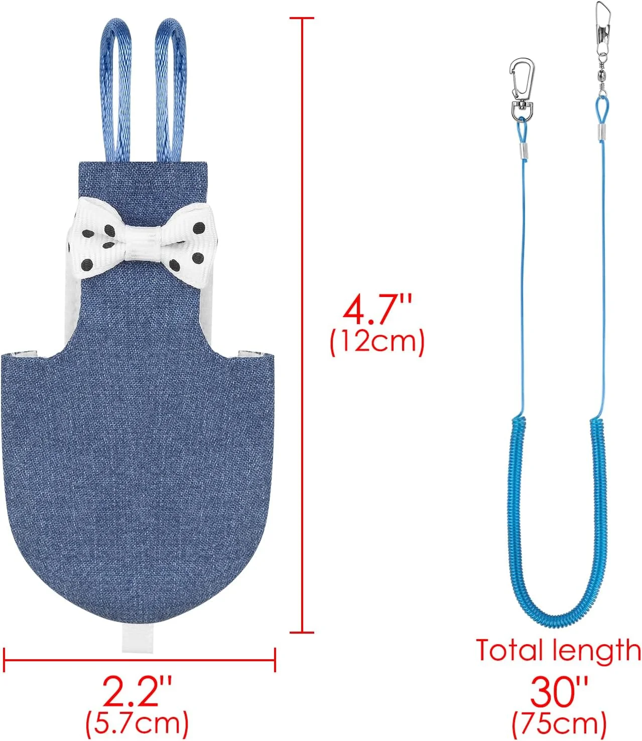 لباس طوطی، لباس پرواز پرنده، مهار پرنده، پوشک قابل تنظیم طوطی، پوشک پرنده قابل شستشو، پوشک طوطی پرنده با طناب آموزشی الاستیک (1 عدد آبی جین) لباس طوطی، لباس پرواز پرنده، مهار پرنده، پوشک قابل تنظیم طوطی، پوشک پرنده قابل شستشو، پوشک طوطی پرنده با طناب آموزشی الاستیک (1 عدد آبی جین)