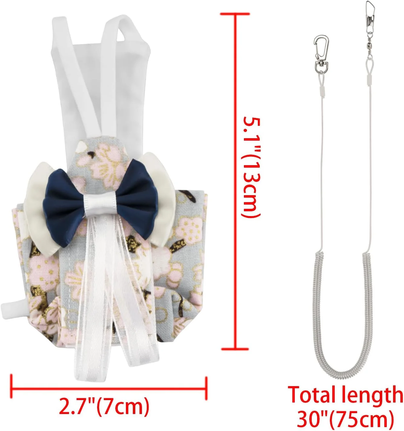 لباس طوطی CAIRIAC - لباس پرواز پرنده با پوشک، طناب آموزشی قابل شستشو (1 عدد) لباس طوطی CAIRIAC - لباس پرواز پرنده با پوشک، طناب آموزشی قابل شستشو (1 عدد)