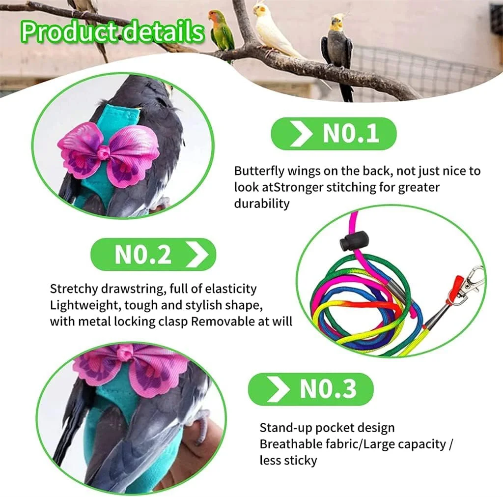 لباس پرواز پرنده بوکلا همراه با افسار و بند، لباس پرنده، پوشک های قابل شستشو برای بهبودی طوطی، مناسب برای پرندگان کوچک و متوسط، طوطی برزیلی، طوطی عروس، سایز M لباس پرواز پرنده بوکلا همراه با افسار و بند، لباس پرنده، پوشک های قابل شستشو برای بهبودی طوطی، مناسب برای پرندگان کوچک و متوسط، طوطی برزیلی، طوطی عروس، سایز M