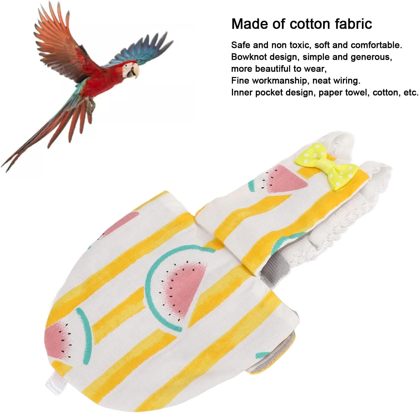 پوشک پرنده خانگی، لباس پرواز پرنده خانگی با بند شانه ای الاستیک نرم و زیبا، پنبه ای و قابل تنظیم برای عروس هلندی و مرغ عشق پوشک پرنده خانگی، لباس پرواز پرنده خانگی با بند شانه ای الاستیک نرم و زیبا، پنبه ای و قابل تنظیم برای عروس هلندی و مرغ عشق