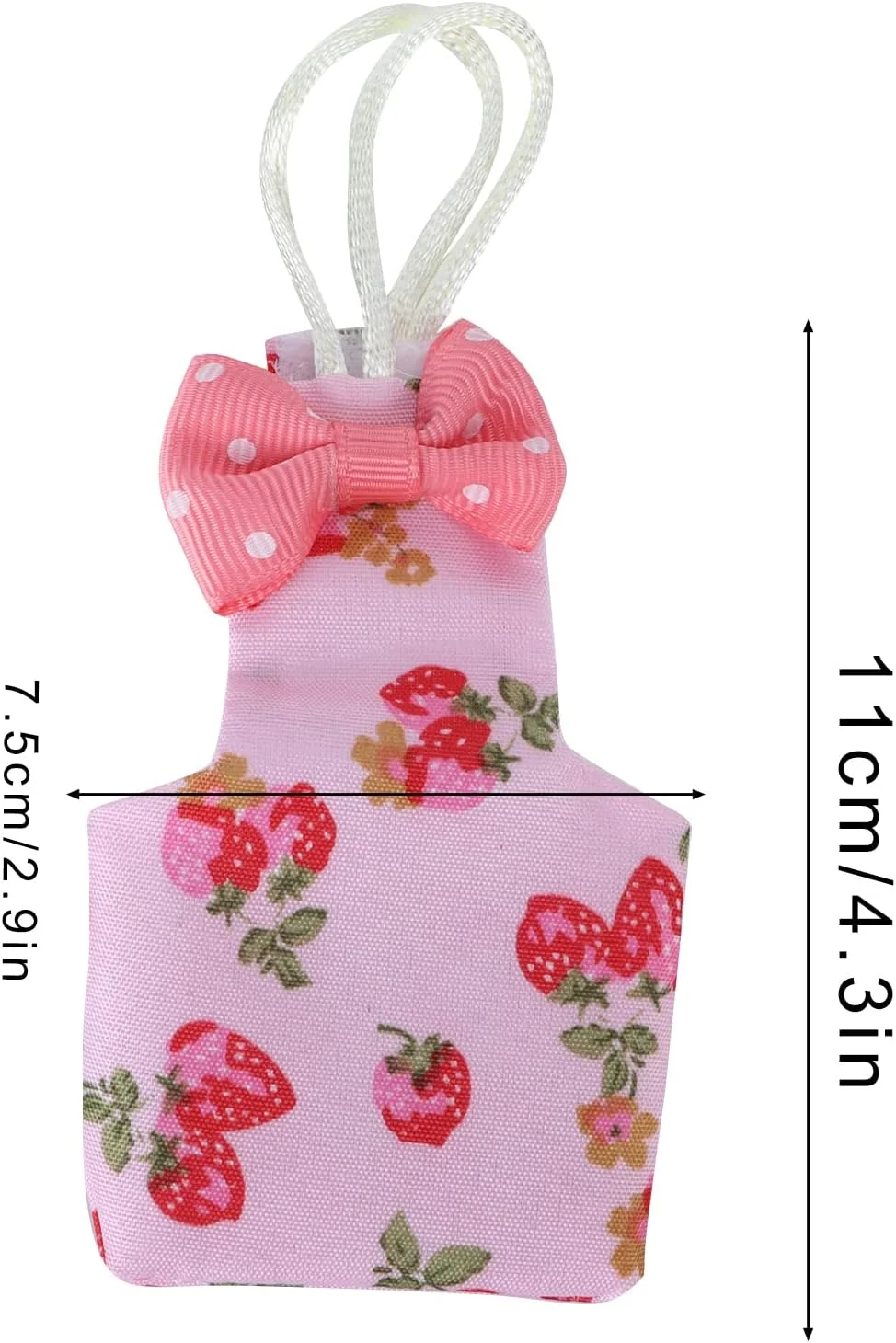 لباس پرواز و پوشک طوطی عروسکی BPOMEN طرح توت فرنگی صورتی سایز M