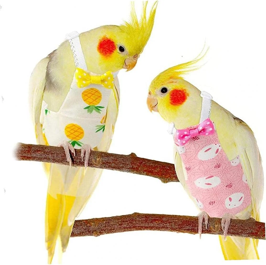 پوشک پرنده لباس پرواز آستر قابل شستشو و استفاده مجدد محافظ لباس طوطی با لایه داخلی ضد آب طرح آناناس زیبا سایز L