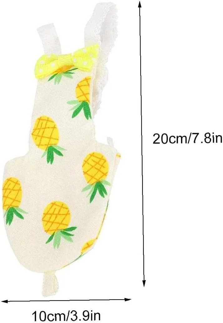 پوشک پرنده لباس پرواز آستر قابل شستشو و استفاده مجدد محافظ لباس طوطی با لایه داخلی ضد آب طرح آناناس زیبا سایز L