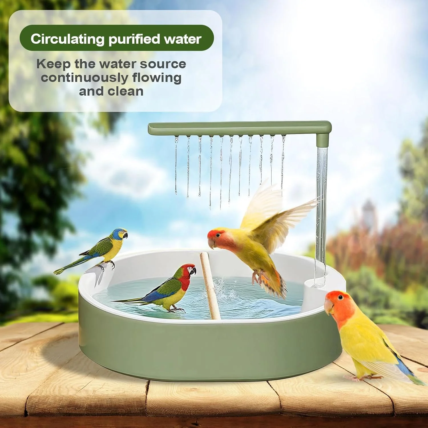 حمام پرنده، حمام اتوماتیک پرنده با شیر آب چرخشی - آبنمای حوضچه برای مرغ عشق، عروس هلندی، فنچ، کاکادو، تجربه حمام کردن در محیط داخلی حمام پرنده، حمام اتوماتیک پرنده با شیر آب چرخشی - آبنمای حوضچه برای مرغ عشق، عروس هلندی، فنچ، کاکادو، تجربه حمام کردن در محیط داخلی