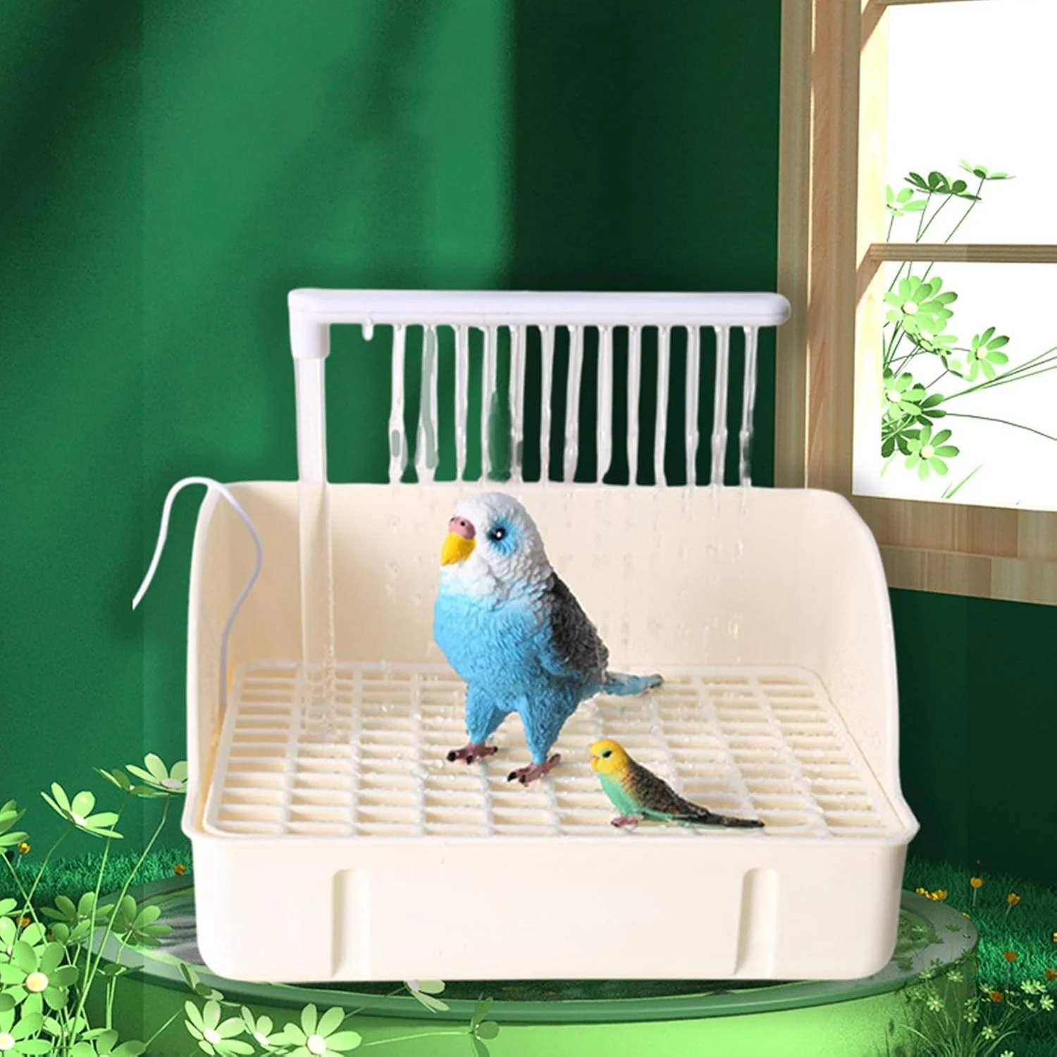 حمام پرنده - ظرف حمام اتوماتیک پرنده با پمپ، ظرف حمام جادار طوطی، لوازم جانبی قفس حیوانات خانگی برای کانورها، فنچ ها، مرغ عشق، کوکاتیل ها و ماکائو حمام پرنده - ظرف حمام اتوماتیک پرنده با پمپ، ظرف حمام جادار طوطی، لوازم جانبی قفس حیوانات خانگی برای کانورها، فنچ ها، مرغ عشق، کوکاتیل ها و ماکائو