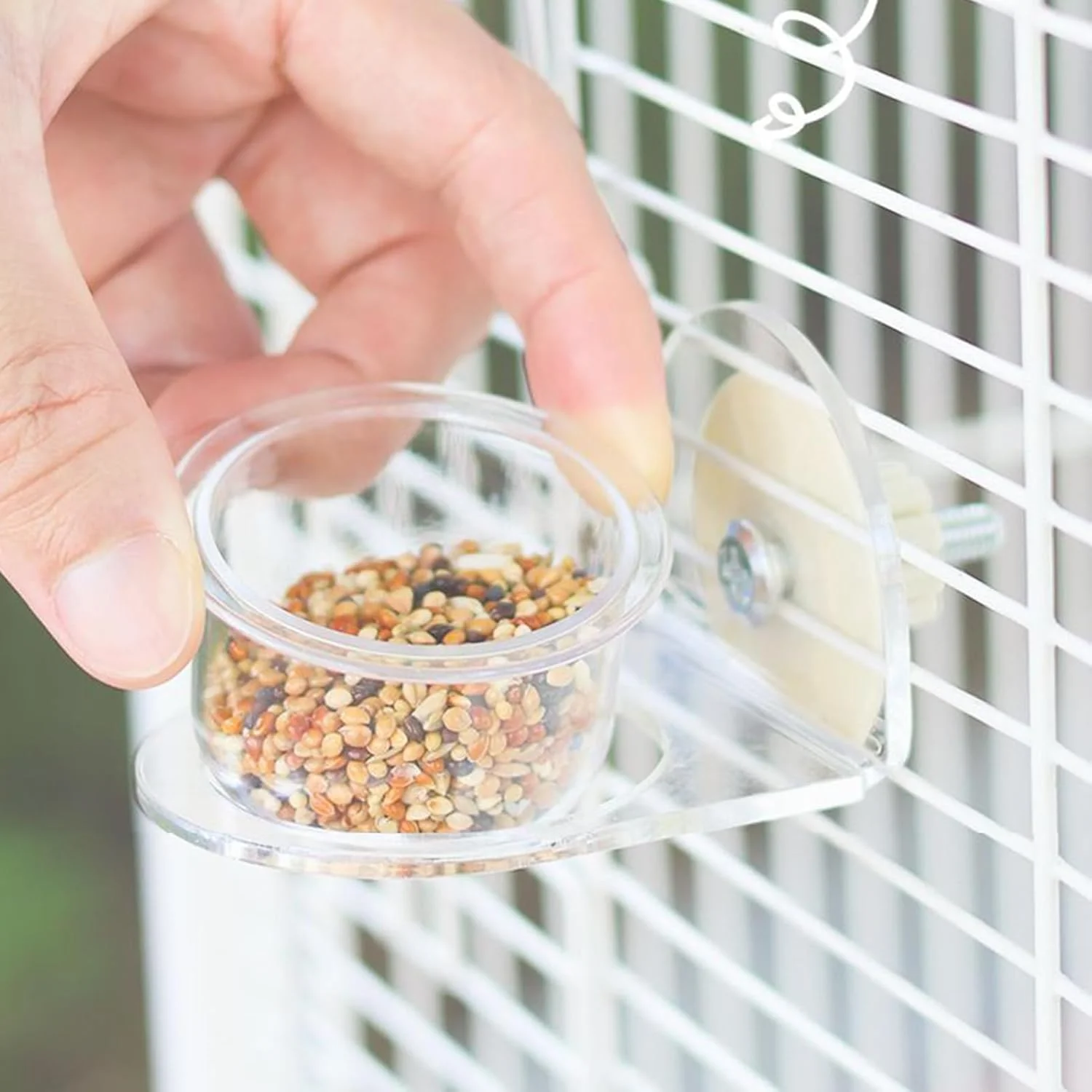 ظروف غذا پرنده برای قفس | فنجان های خوراک دهنده قفس پرنده جداشدنی - ظرف پخش کننده شفاف برای لوازم حیوانات خانگی آب سنجاب قناری عروس هلندی فنچ ظروف غذا پرنده برای قفس | فنجان های خوراک دهنده قفس پرنده جداشدنی - ظرف پخش کننده شفاف برای لوازم حیوانات خانگی آب سنجاب قناری عروس هلندی فنچ