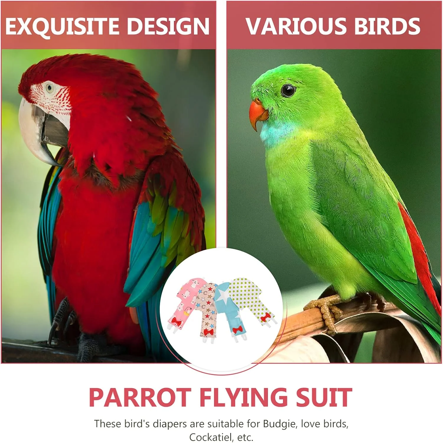 پوشک پرنده، لباس پرواز: 4 عدد پوشک طوطی قابل شستشو، لباس پرواز پرنده قابل استفاده مجدد، پوشک طوطی، لباس، لوازم جانبی پرندگان سایز S پوشک پرنده، لباس پرواز: 4 عدد پوشک طوطی قابل شستشو، لباس پرواز پرنده قابل استفاده مجدد، پوشک طوطی، لباس، لوازم جانبی پرندگان سایز S