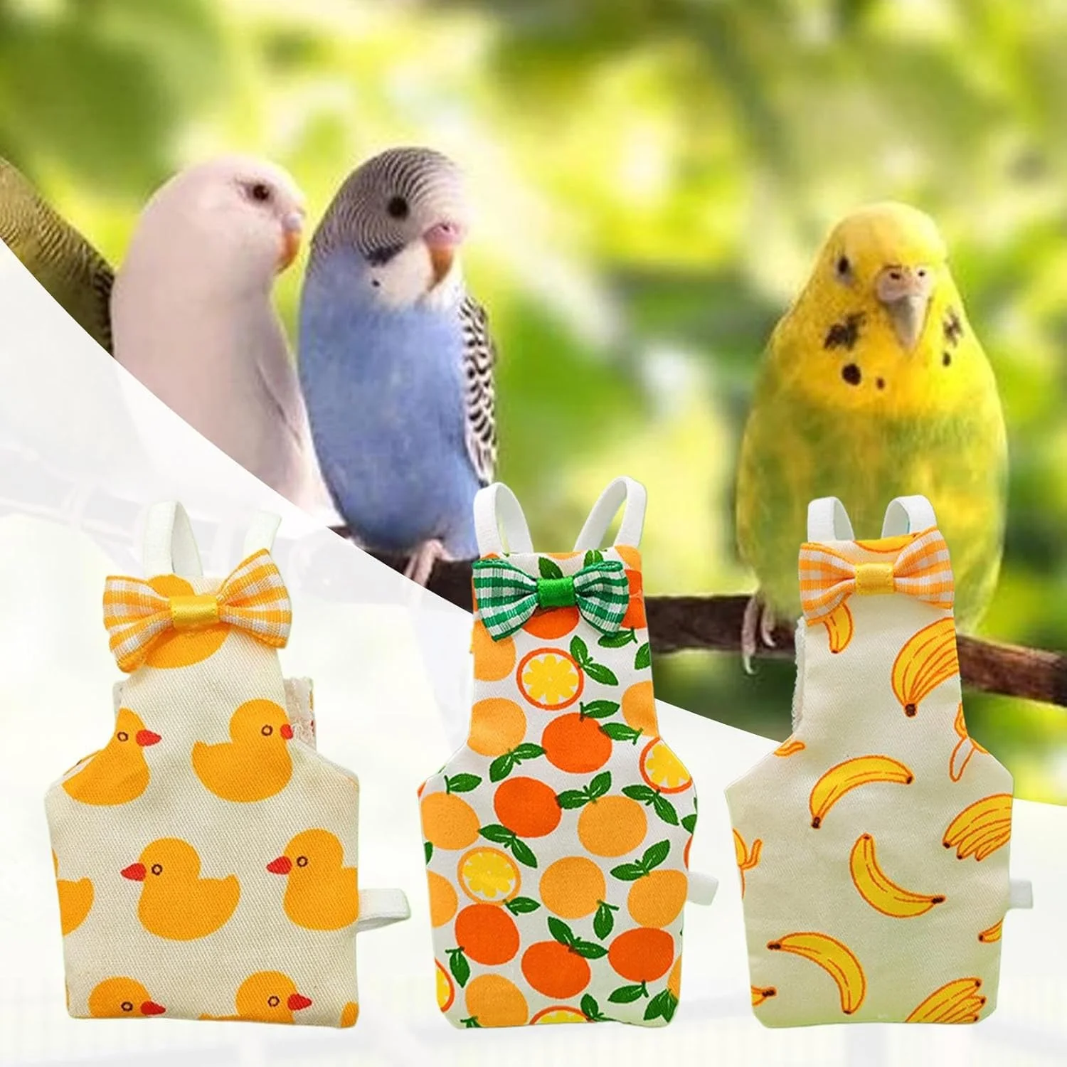 پوشک پرنده - لباس پرنده، لباس پنبه ای قابل شستشو برای حیوانات خانگی برای طوطی، ماکائو، قناری و مرغ عشق در داخل و خارج از منزل پوشک پرنده - لباس پرنده، لباس پنبه ای قابل شستشو برای حیوانات خانگی برای طوطی، ماکائو، قناری و مرغ عشق در داخل و خارج از منزل