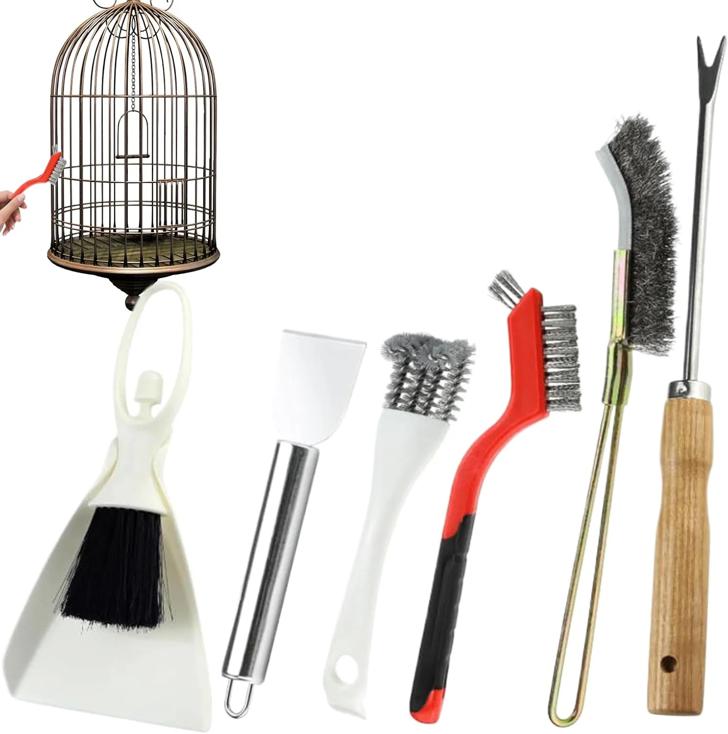 ست تمیز کننده قفس پرنده - کاردک پاک کننده مدفوع پرنده - 1 ست لوازم جانبی برس بستر برای طوطی، مرغ مگس خوار، همستر، خرگوش، پاسیو بیرونی، آبخوری پرنده، مرغ عشق ست تمیز کننده قفس پرنده - کاردک پاک کننده مدفوع پرنده - 1 ست لوازم جانبی برس بستر برای طوطی، مرغ مگس خوار، همستر، خرگوش، پاسیو بیرونی، آبخوری پرنده، مرغ عشق