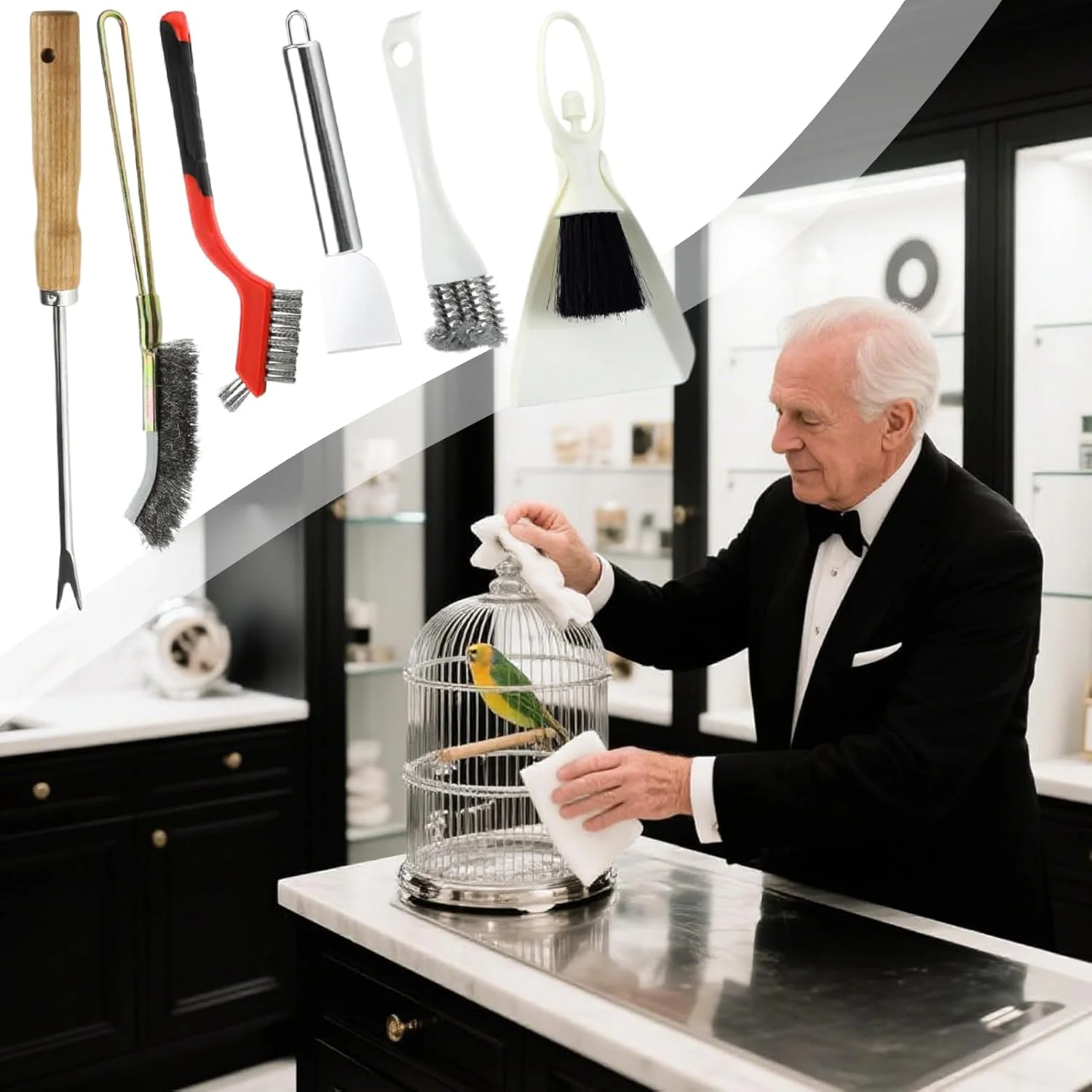 ست تمیز کننده قفس پرنده - کاردک پاک کننده مدفوع پرنده - لوازم جانبی برس حیوانات خانگی 1 ست برای پاسیو طوطی، کانور، فیدر، خرگوش، مرغ مگس خوار، مرغ عشق، حمام پرنده ست تمیز کننده قفس پرنده - کاردک پاک کننده مدفوع پرنده - لوازم جانبی برس حیوانات خانگی 1 ست برای پاسیو طوطی، کانور، فیدر، خرگوش، مرغ مگس خوار، مرغ عشق، حمام پرنده