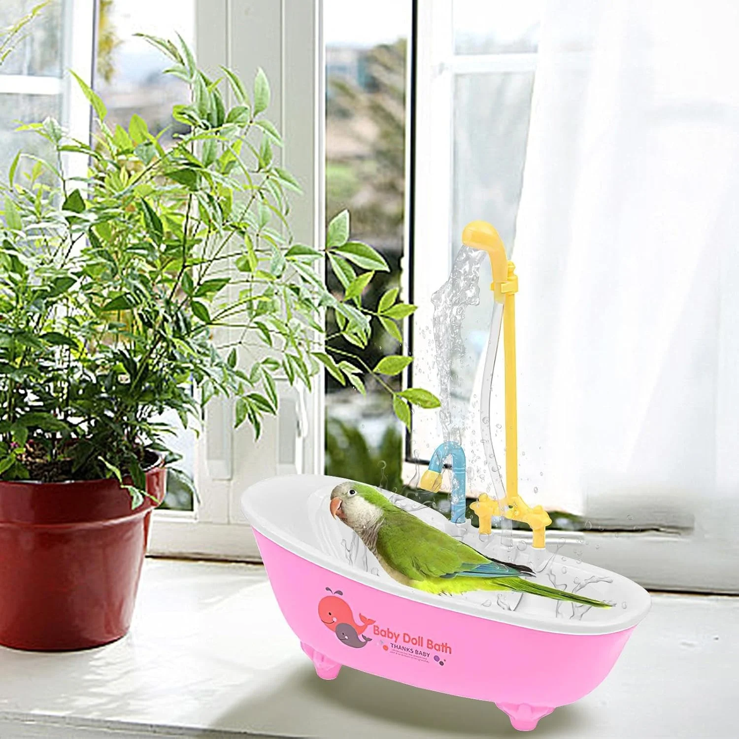 حمام پرنده - دوش اتوماتیک برای پرنده | حمام طوطی، وان حمام، قفس لوازم جانبی برای طوطی های کوچک و متوسط حمام پرنده - دوش اتوماتیک برای پرنده | حمام طوطی، وان حمام، قفس لوازم جانبی برای طوطی های کوچک و متوسط