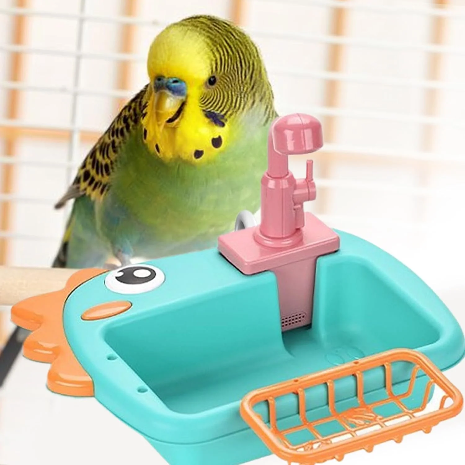 حمام پرنده داخلی | حمام طوطی - وان حمام اتوماتیک حیوانات خانگی با کاسه تغذیه شیر آب برای بالکن فضای باز باغ خانه حیاط خلوت پارک ایوان پاسیو داخلی حمام پرنده داخلی | حمام طوطی - وان حمام اتوماتیک حیوانات خانگی با کاسه تغذیه شیر آب برای بالکن فضای باز باغ خانه حیاط خلوت پارک ایوان پاسیو داخلی