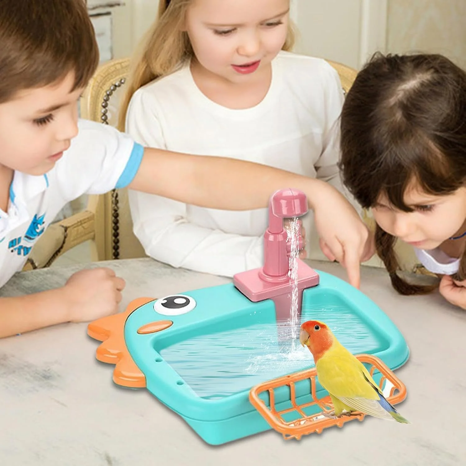 حمام پرنده داخلی | حمام طوطی - وان حمام اتوماتیک حیوانات خانگی با کاسه تغذیه شیر آب برای بالکن فضای باز باغ خانه حیاط خلوت پارک ایوان پاسیو داخلی حمام پرنده داخلی | حمام طوطی - وان حمام اتوماتیک حیوانات خانگی با کاسه تغذیه شیر آب برای بالکن فضای باز باغ خانه حیاط خلوت پارک ایوان پاسیو داخلی