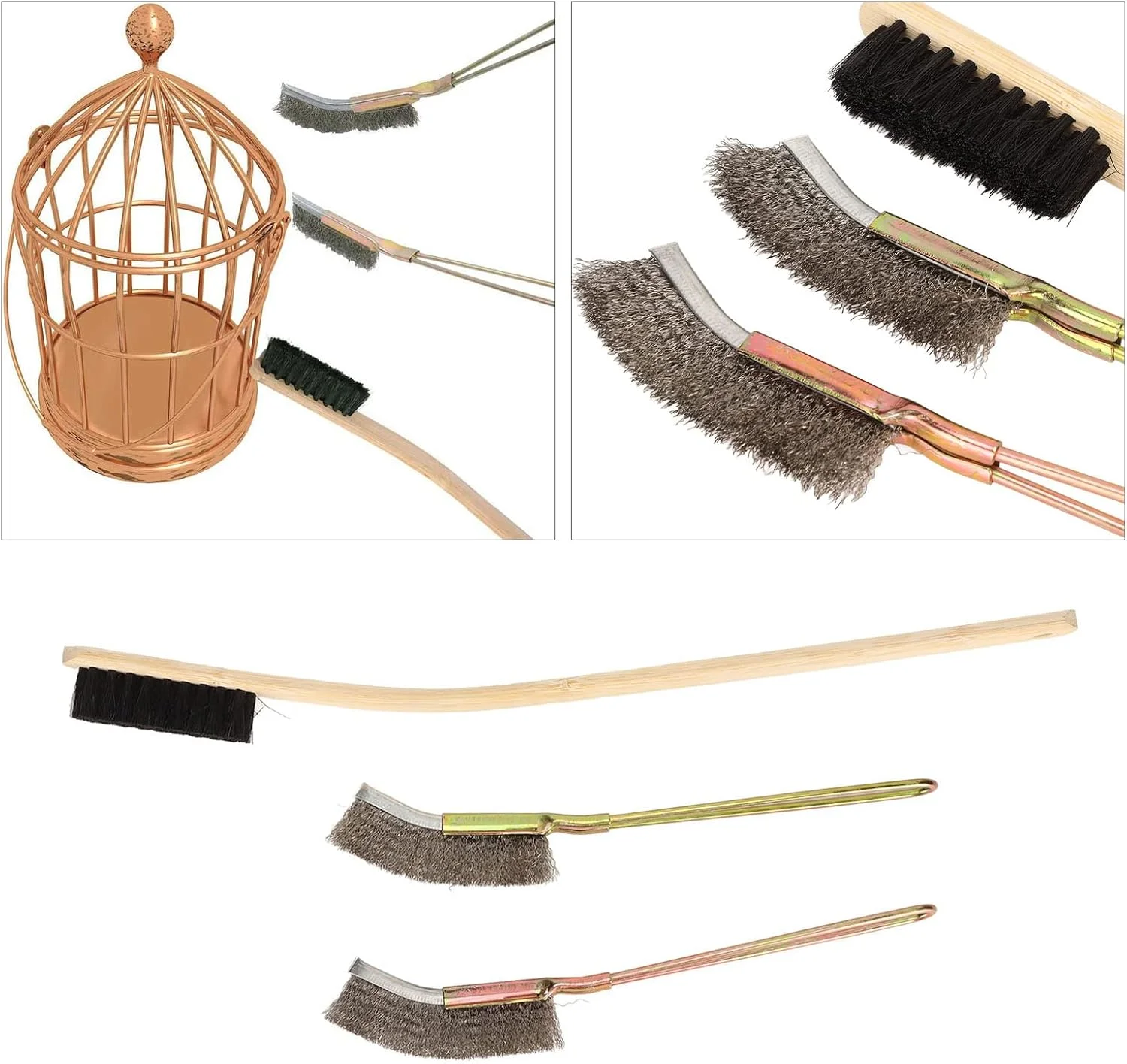 برس تمیز کننده قفس پرنده بامبو، برس تمیز کننده قفس پرنده استیل ضد زنگ با دسته بلند و تمیز کردن آسان برای قفس پرندگان برس تمیز کننده قفس پرنده بامبو، برس تمیز کننده قفس پرنده استیل ضد زنگ با دسته بلند و تمیز کردن آسان برای قفس پرندگان