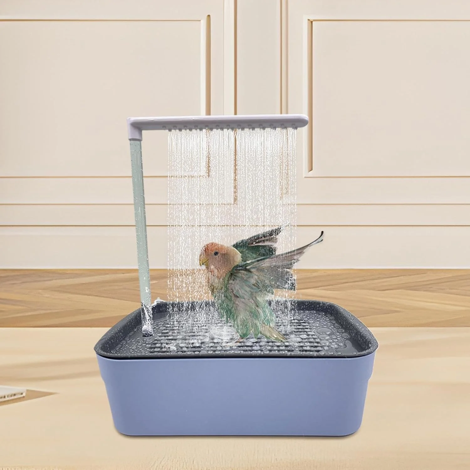Automatic Bird Bath | Bird Bath Shower Fountain | Cage Accessories Tub for Conures Small Medium Parakeets Cockatiel African Grey Pets Automatic Bird Bath | Bird Bath Shower Fountain | Cage Accessories Tub for Conures Small Medium Parakeets Cockatiel African Grey Pets