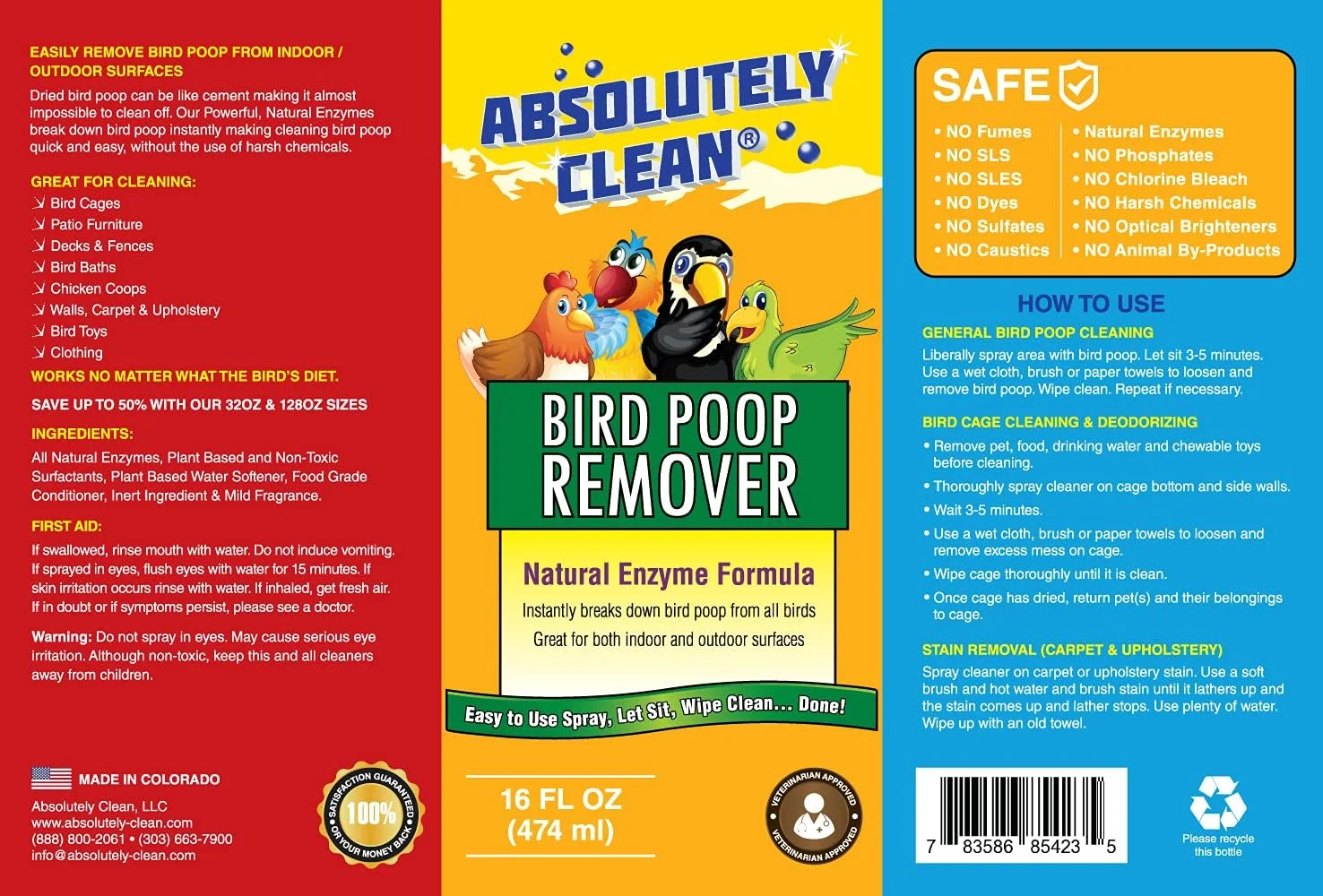 محلول پاک کننده قوی فضله پرندگان Absolutely Clean - فقط اسپری و پاک کنید - به طور ایمن و آسان فضله پرندگان را پاک می کند - قابل استفاده در داخل و خارج از منزل - ساخت آمریکا (بطری اسپری 473 میلی لیتری، بسته 2 عددی - 20% صرفه جویی) محلول پاک کننده قوی فضله پرندگان Absolutely Clean - فقط اسپری و پاک کنید - به طور ایمن و آسان فضله پرندگان را پاک می کند - قابل استفاده در داخل و خارج از منزل - ساخت آمریکا (بطری اسپری 473 میلی لیتری، بسته 2 عددی - 20% صرفه جویی)