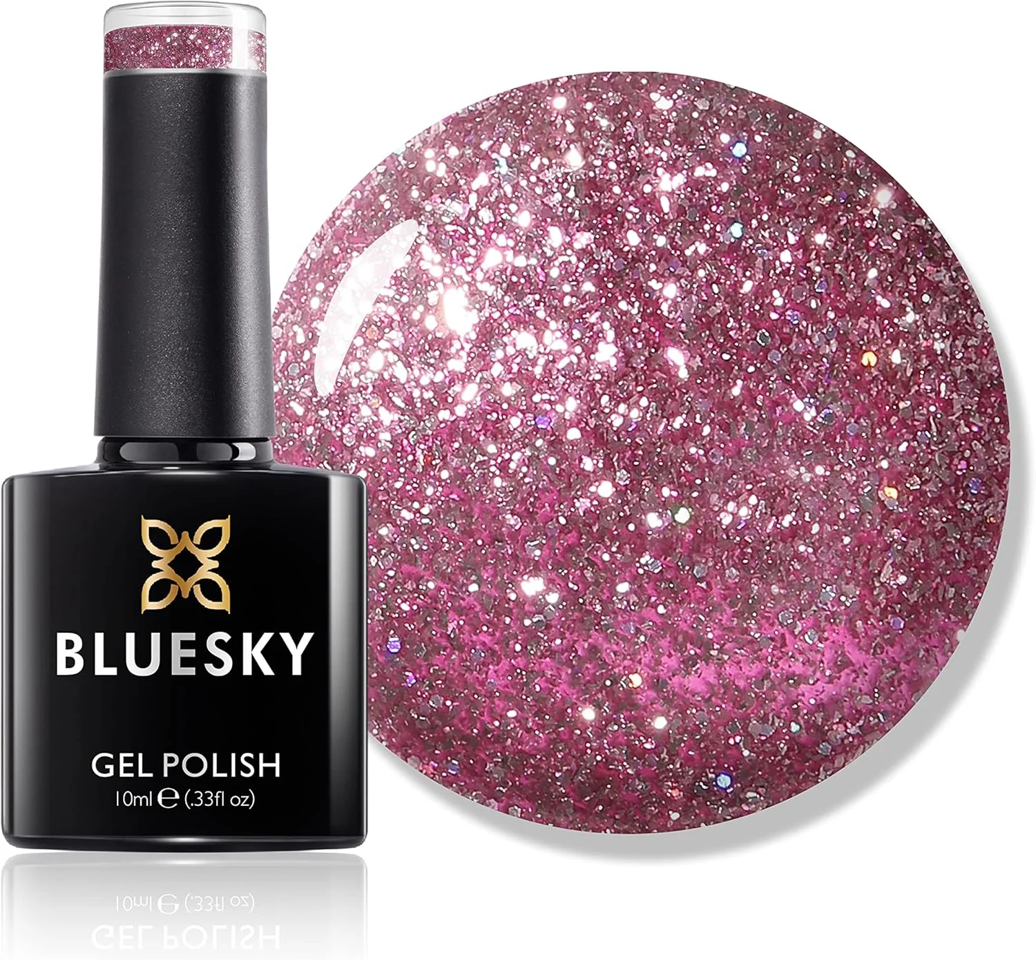 لاک ژل اکلیلی کریسمس بلوز اسکی، ژل پلاتینیوم خیره کننده BDP05 - دیسکوی مدرن. اکلیل صورتی، بنفش، 10 میلی لیتر (نیاز به خشک شدن زیر لامپ UV یا LED دارد)